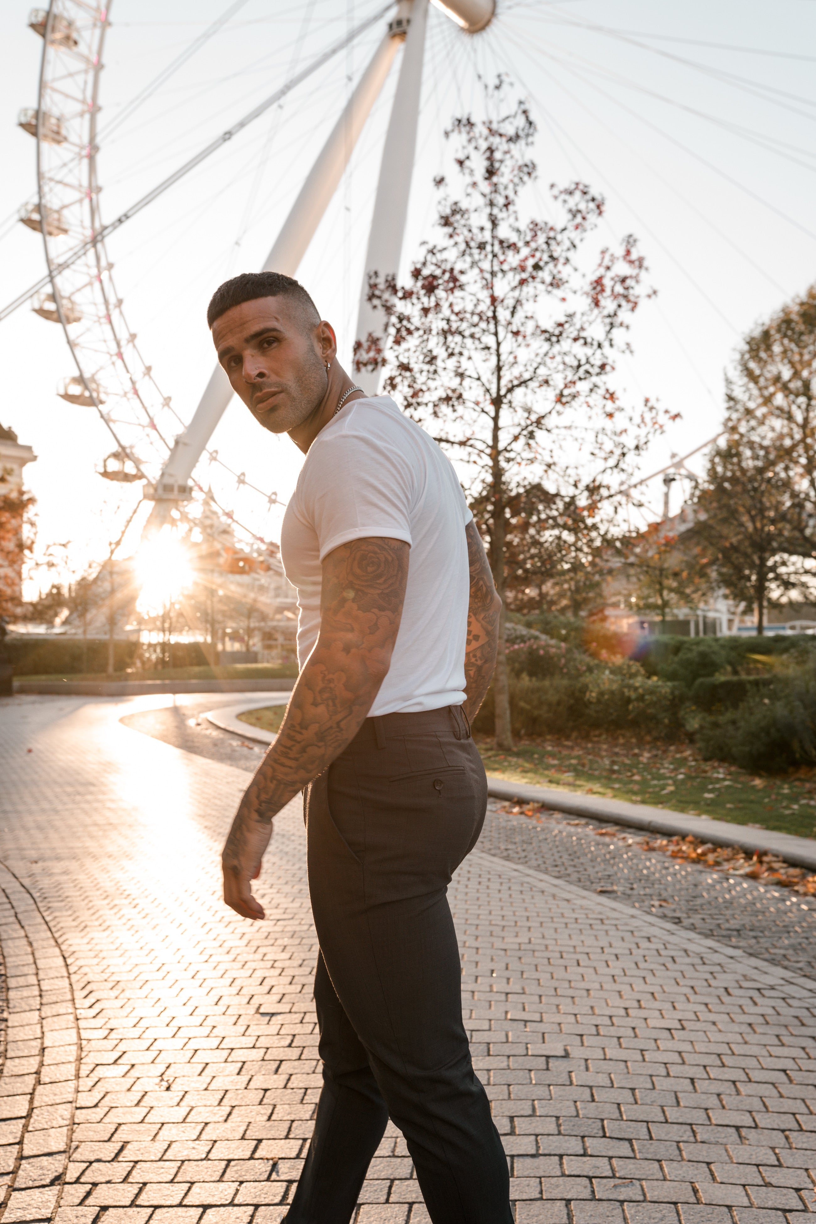 White Bamboo Crew T Shirt - FSH576