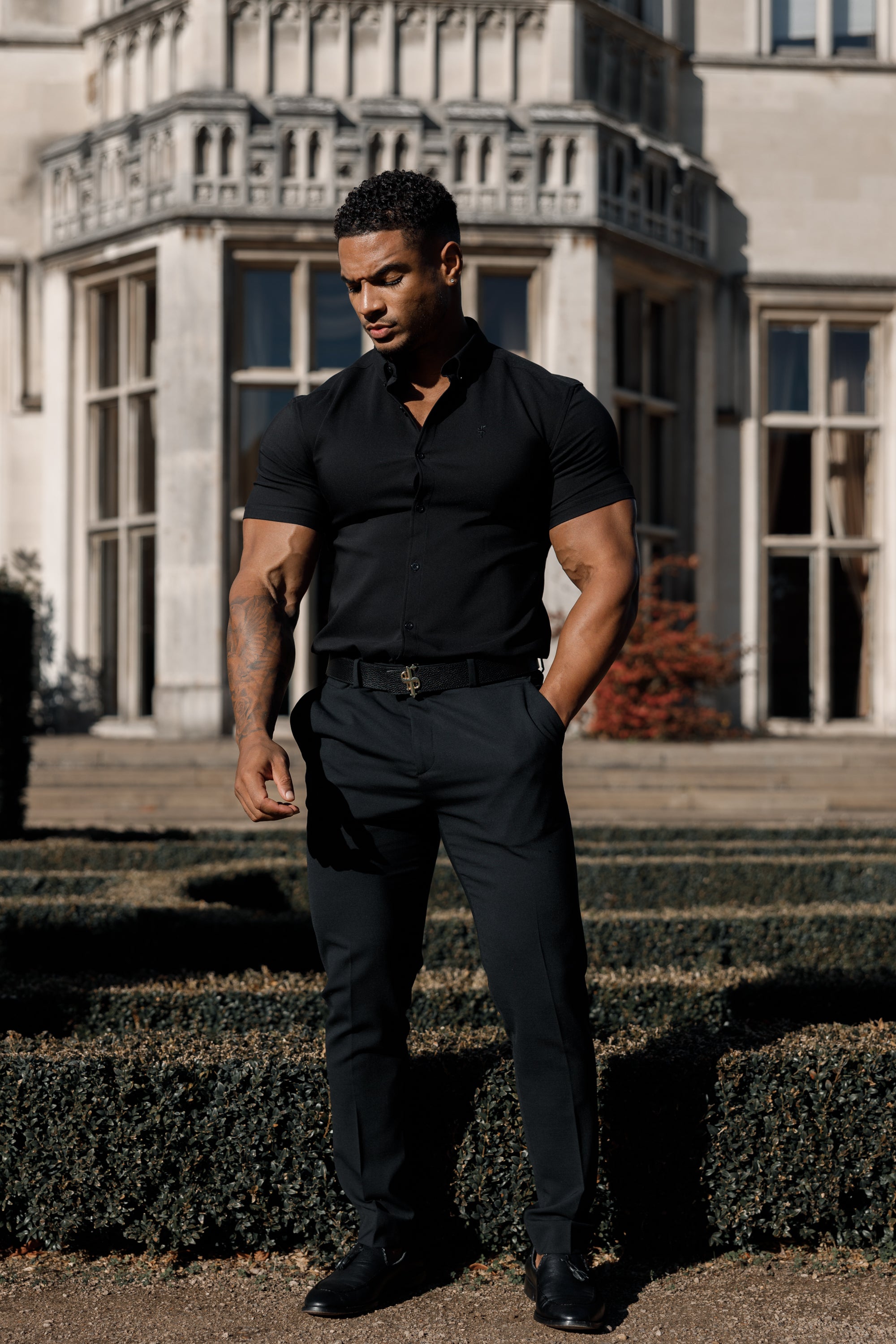 Super Slim Scuba Black Short Sleeve Stretch - FS830