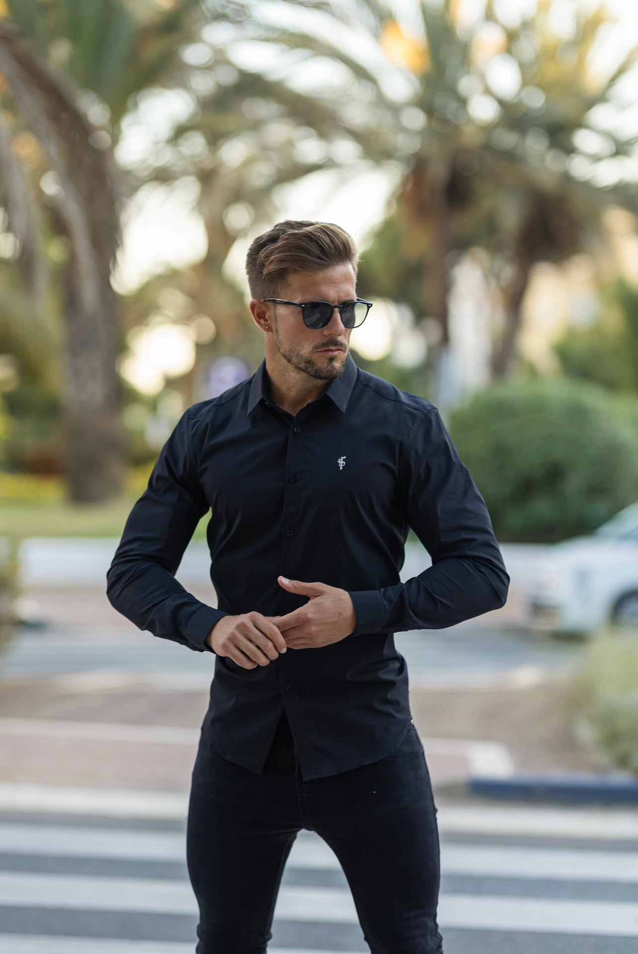 Boxy Stretch Black Long Sleeve - FSBOXY898