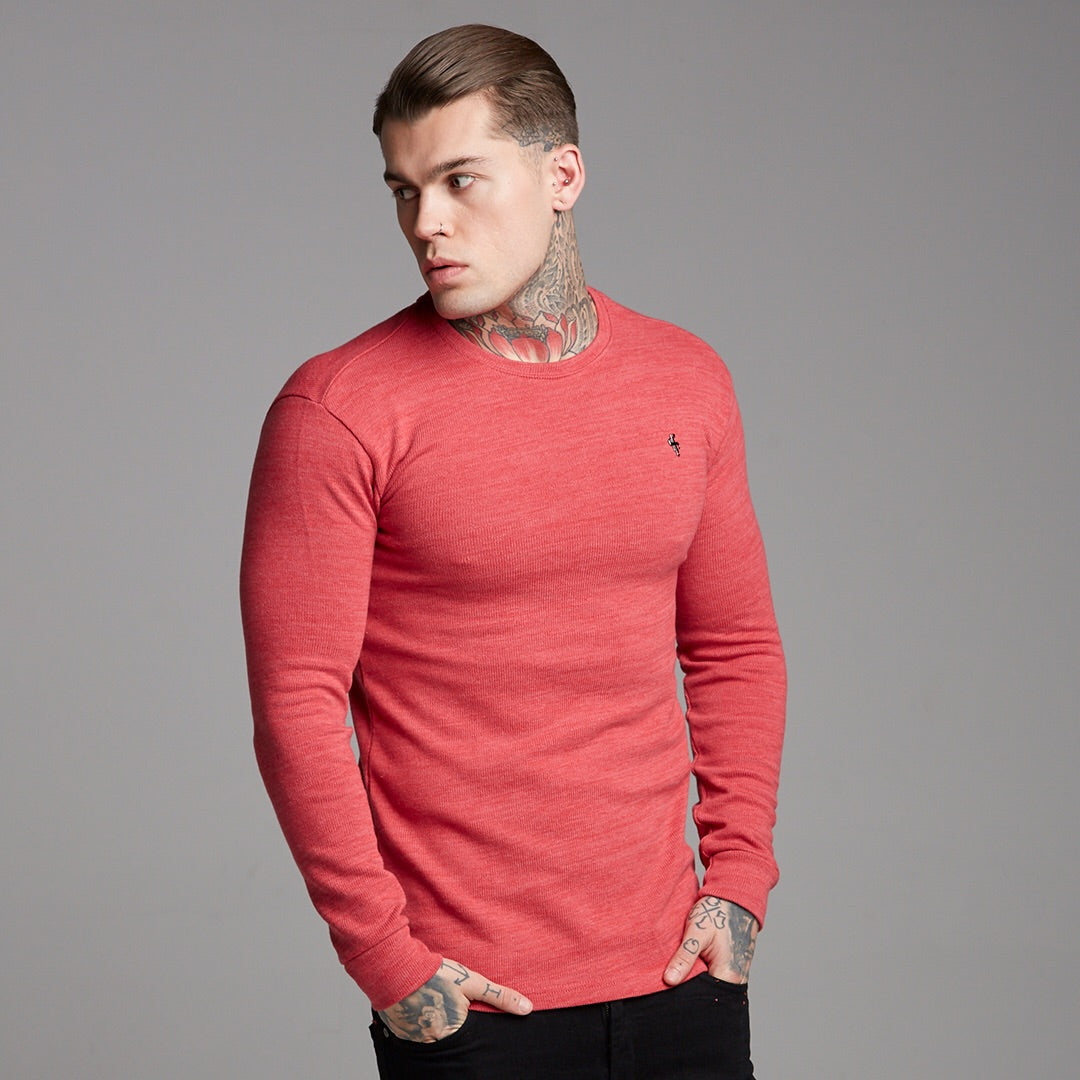 Classic Red Marl Super Slim Jumper - FSH231