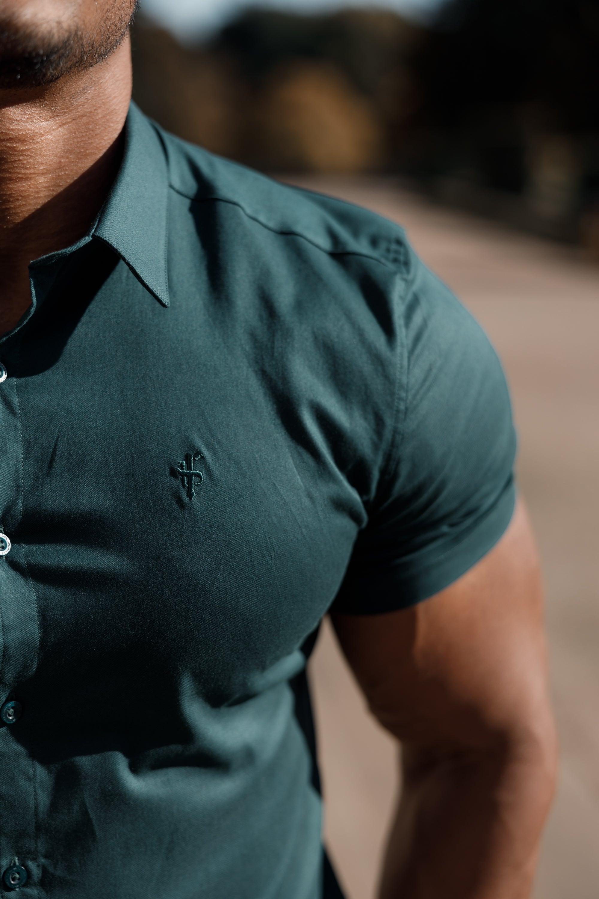 Super Slim Luxe Ultra Stretch Classic Forest Green Short Sleeve - FS675