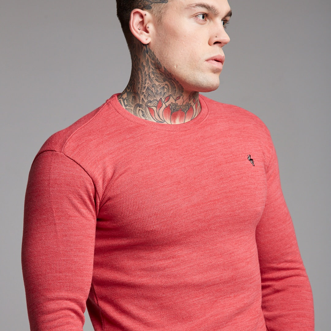 Classic Red Marl Super Slim Jumper - FSH231