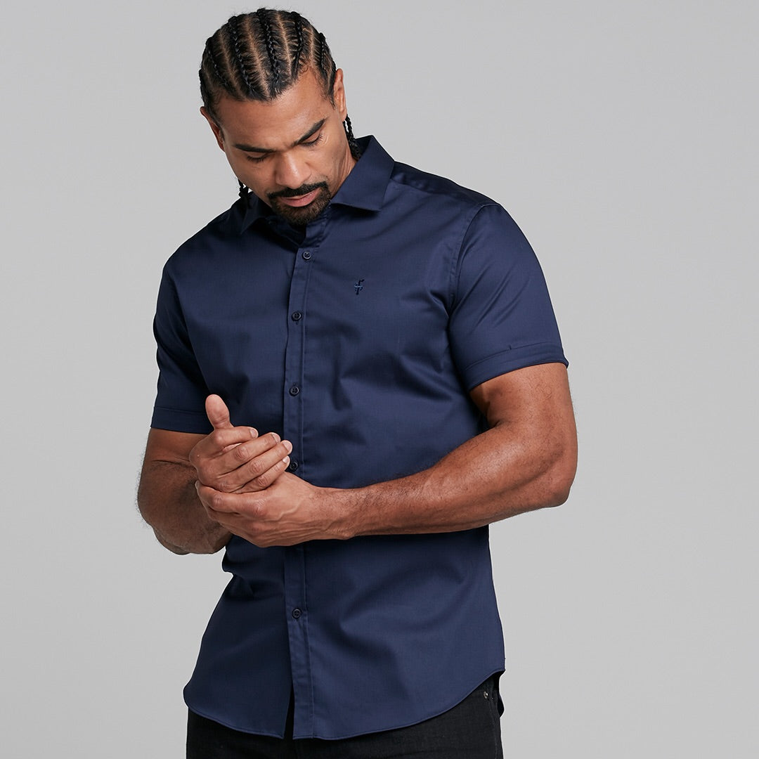 Classic Navy Luxe Egyptian Cotton Short Sleeve - FS374 (LAST CHANCE)