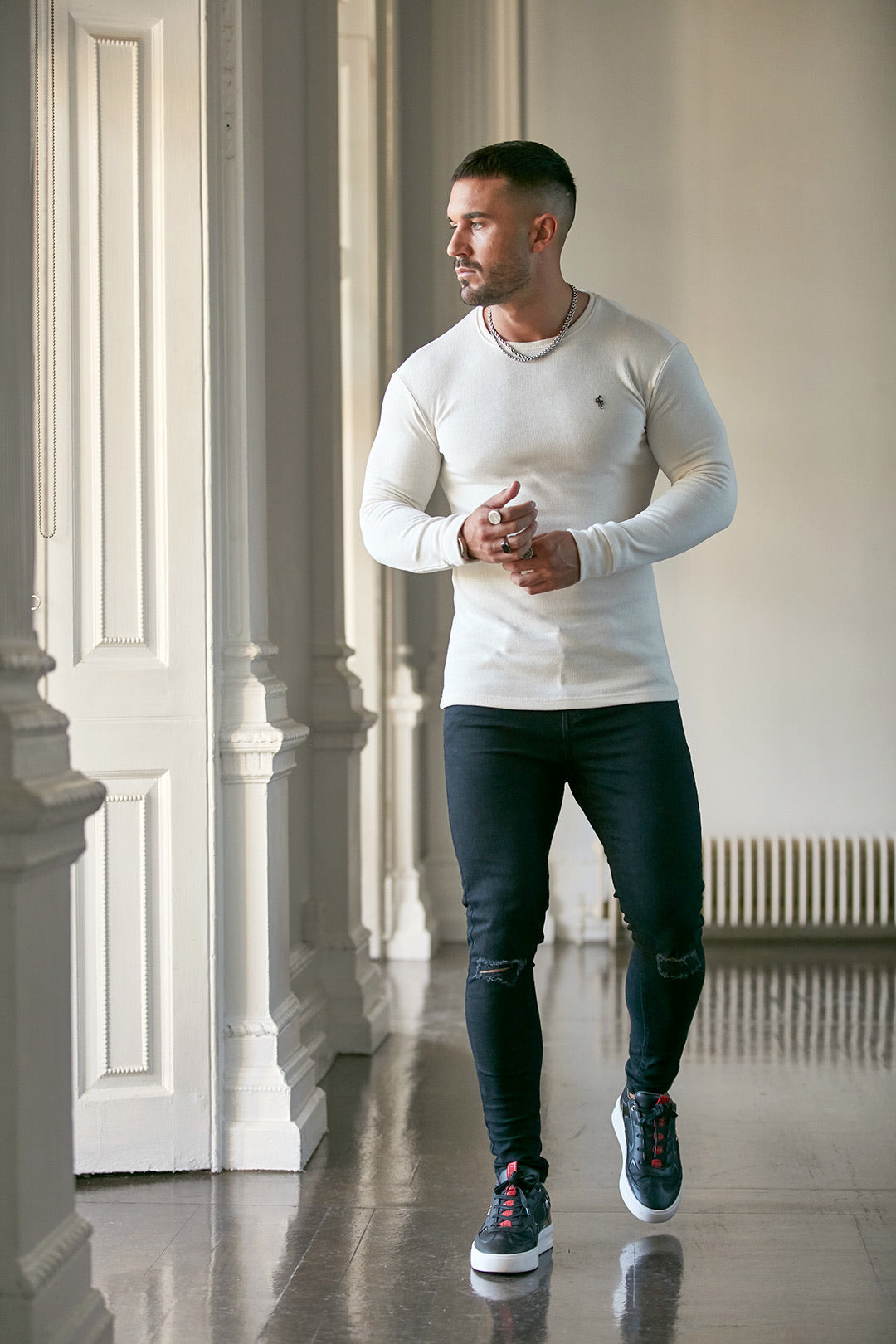 Classic Cream Super Slim Jumper - FSH411