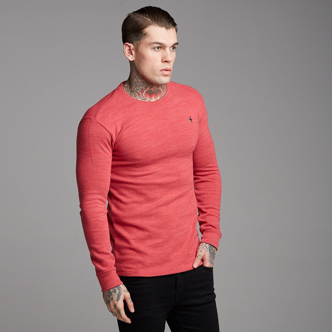 Classic Red Marl Super Slim Jumper - FSH231