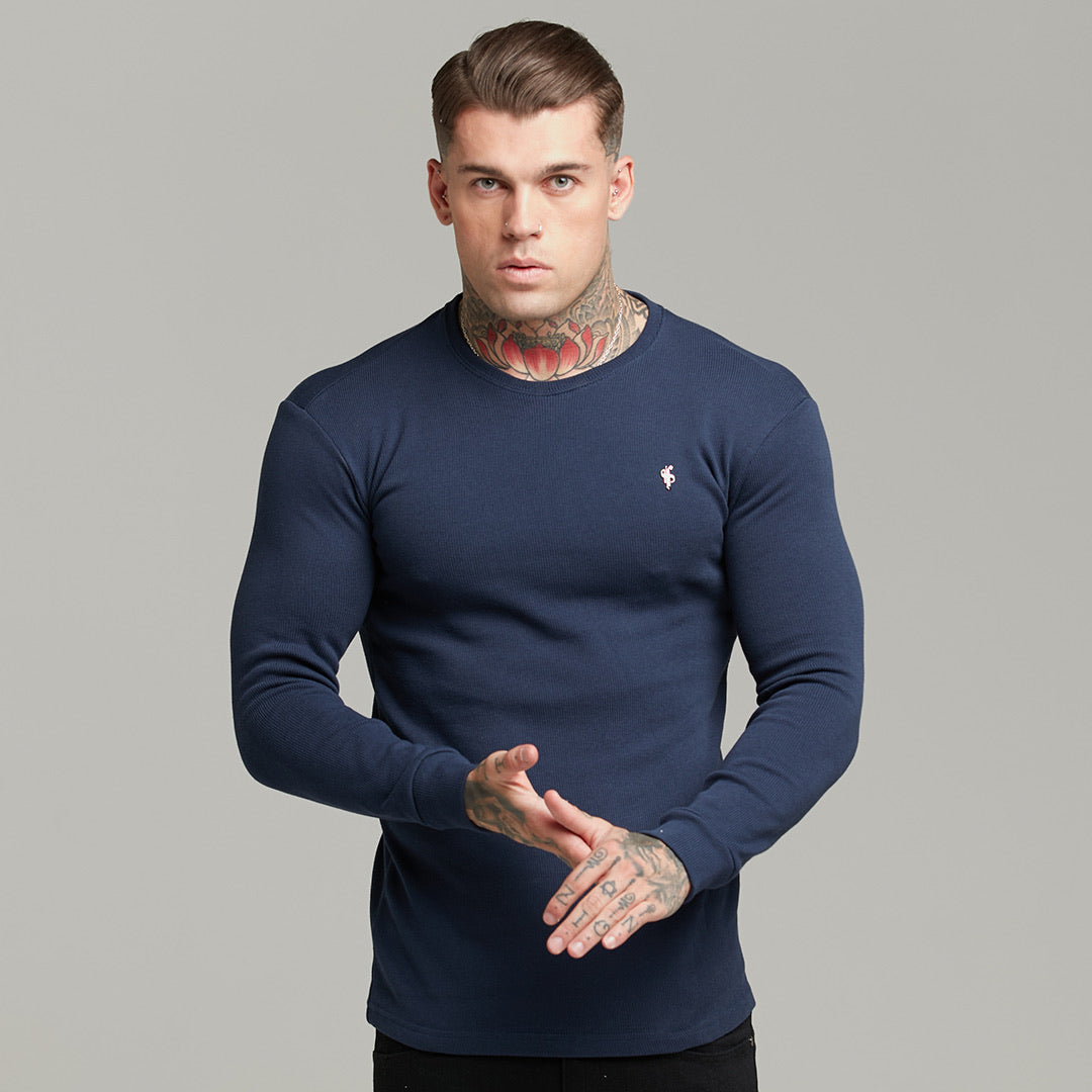 Classic Navy Super Slim Jumper - FSH410