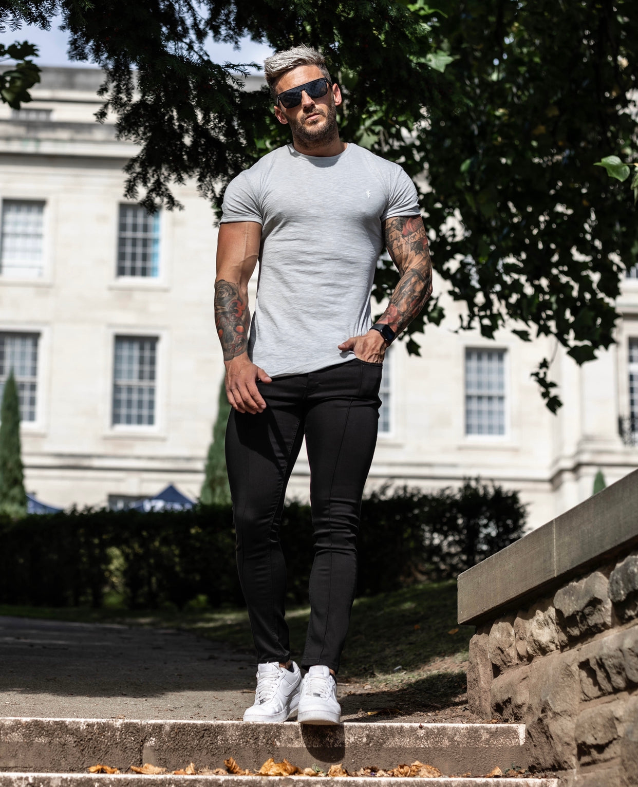 Silver Grey Slub Crew Short Sleeve - FSH689