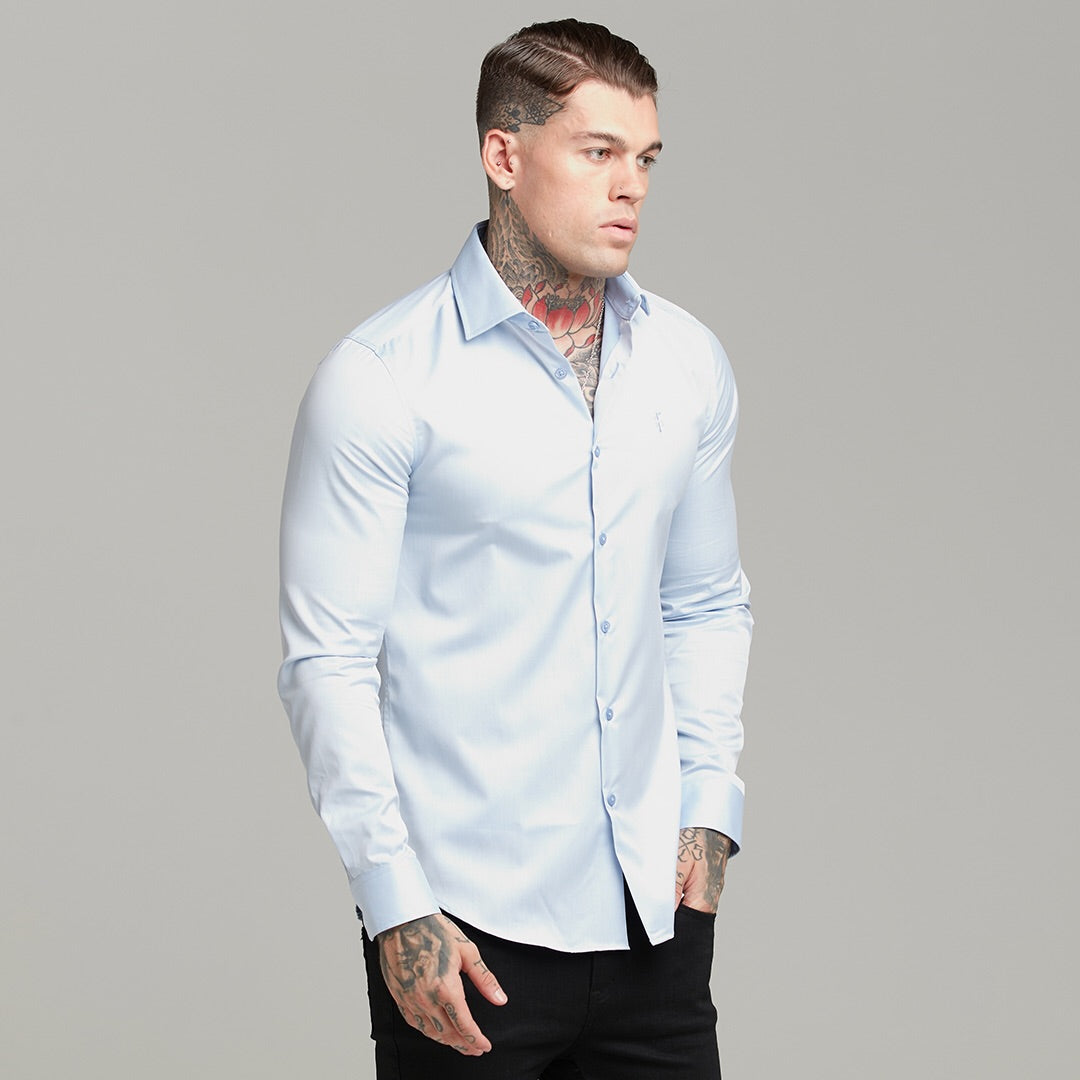 Classic Light Blue Twill Cutaway Collar - FS601