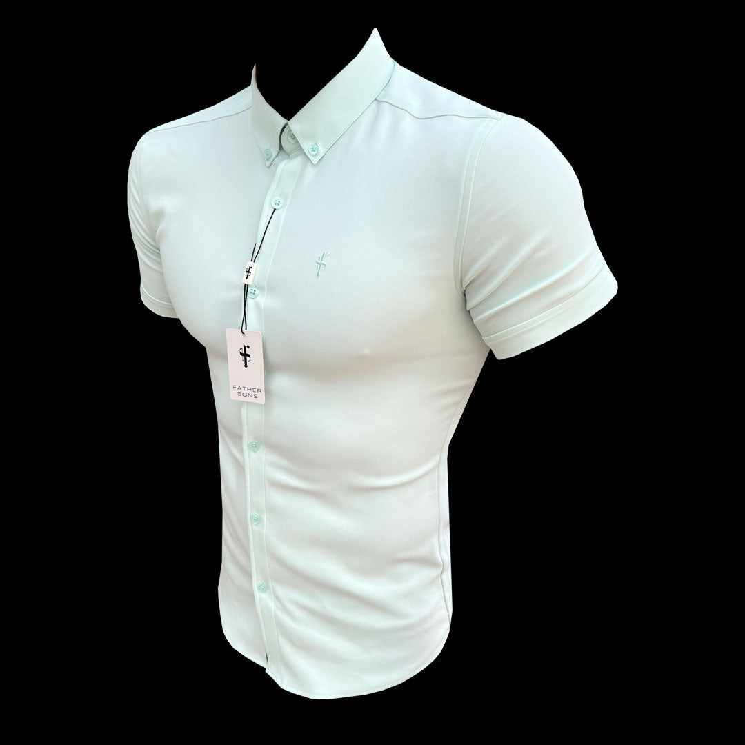 Super Slim Scuba Mint Green Short Sleeve Stretch - FS879