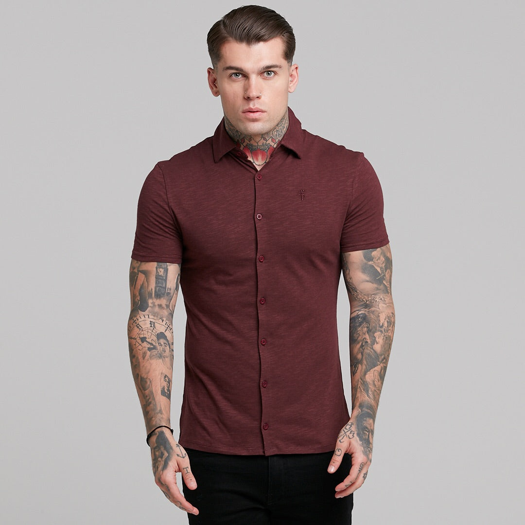 Burgundy Jersey Short Sleeve - FSH016 (LAST CHANCE)