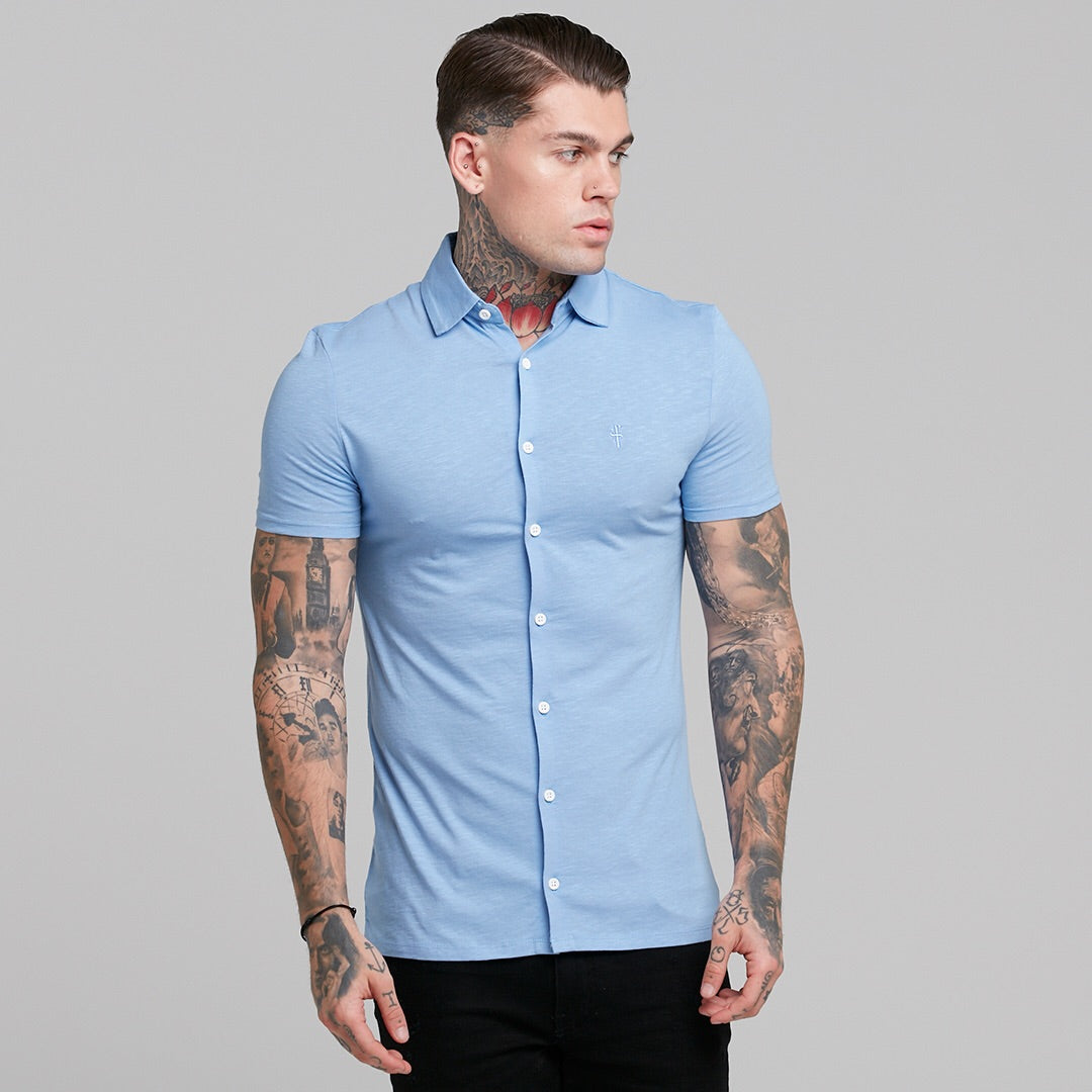 Super Slim Baby Blue Jersey Short Sleeve - FSH015 (LAST CHANCE)