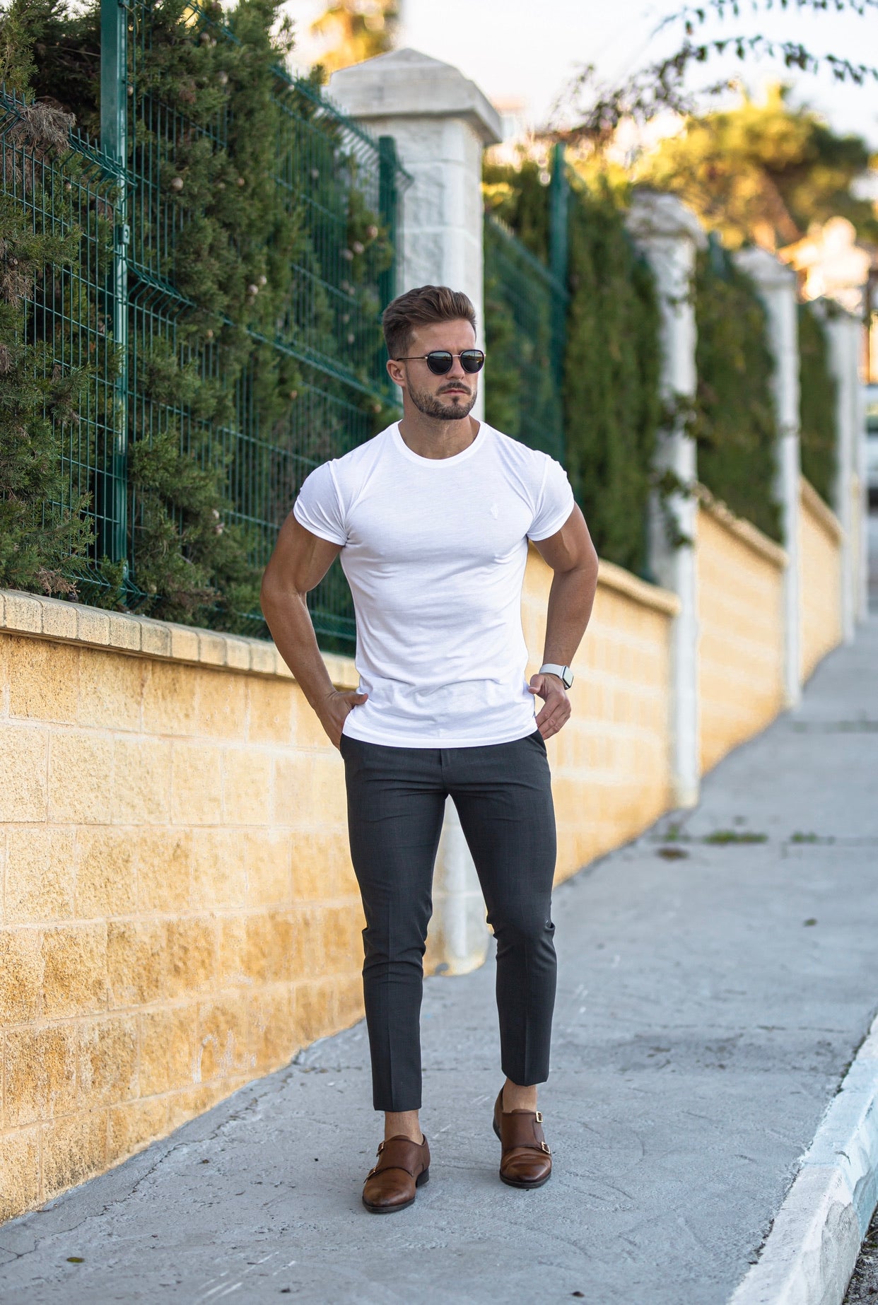 White Bamboo Crew T Shirt - FSH576