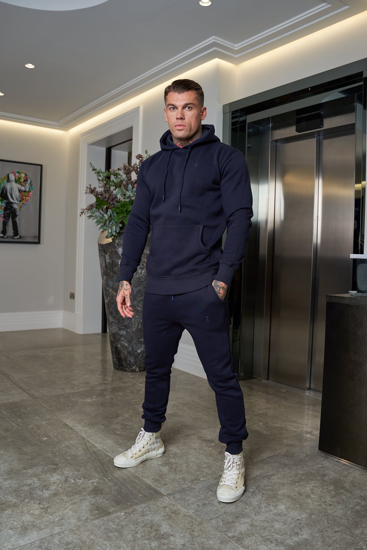 Navy Raglan Tracksuit Bottoms with FS Embroidery - FSH700