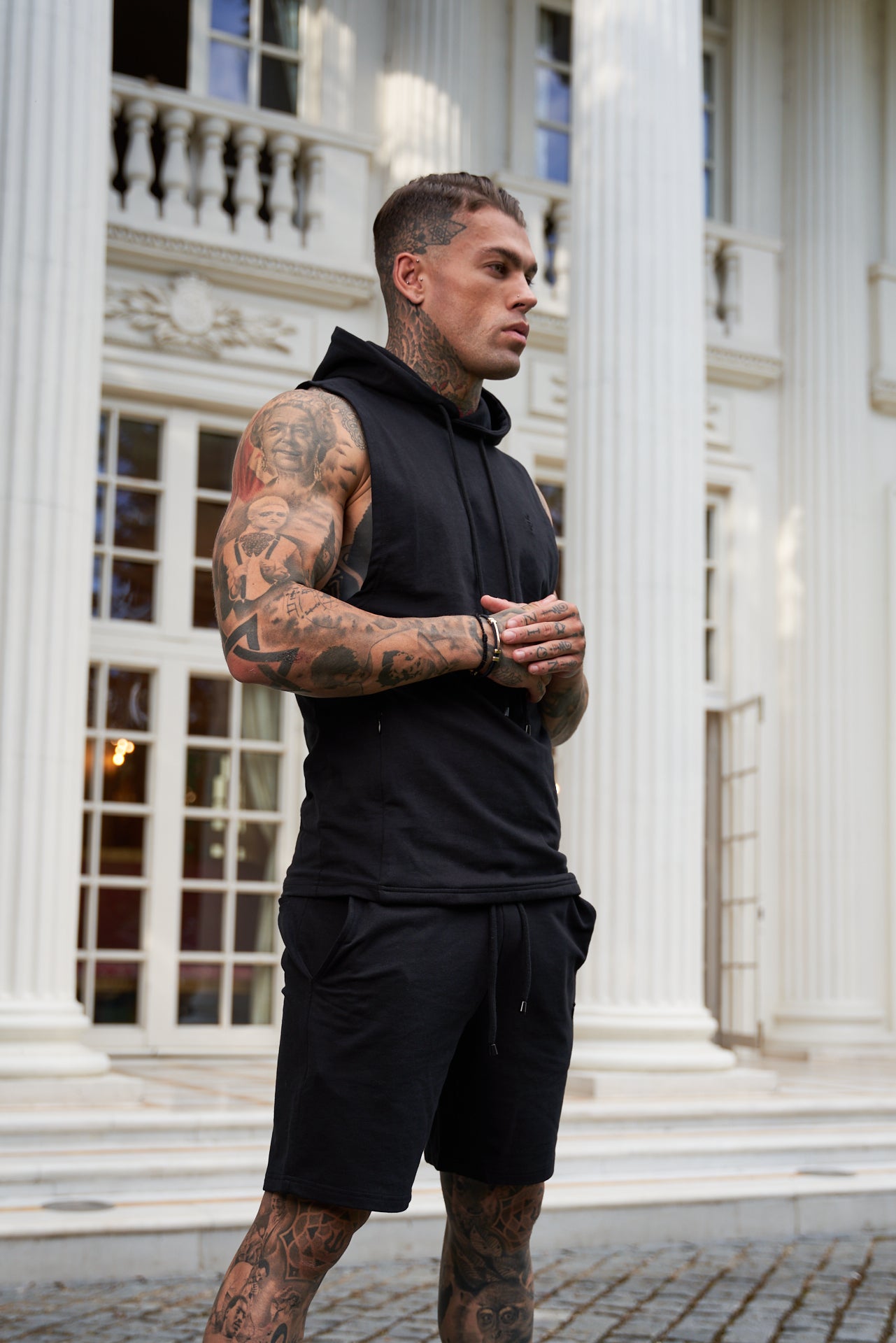 Black Elasticated Shorts - FSJS656