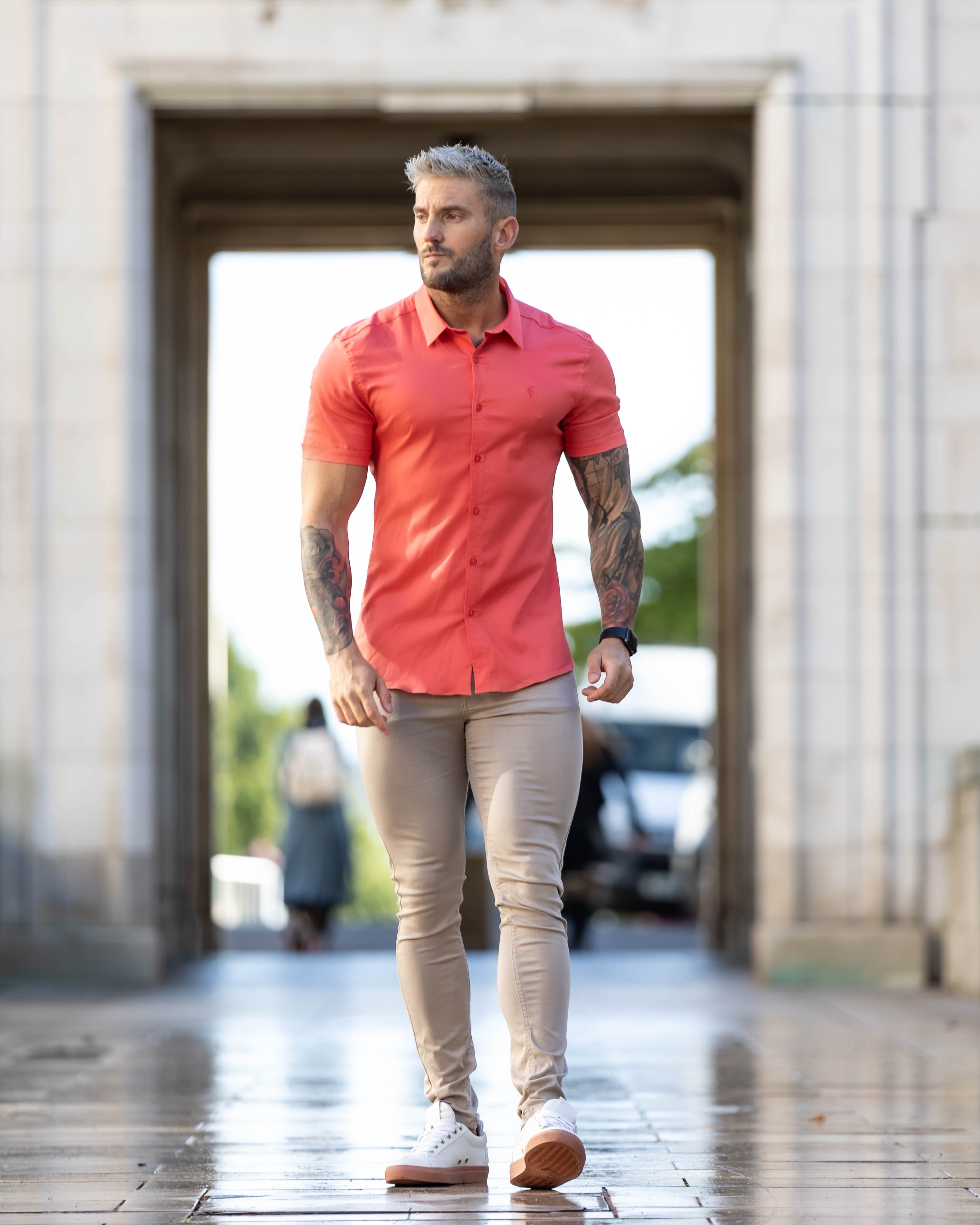 Super Slim Luxe Ultra Stretch Classic Coral Short Sleeve - FS671