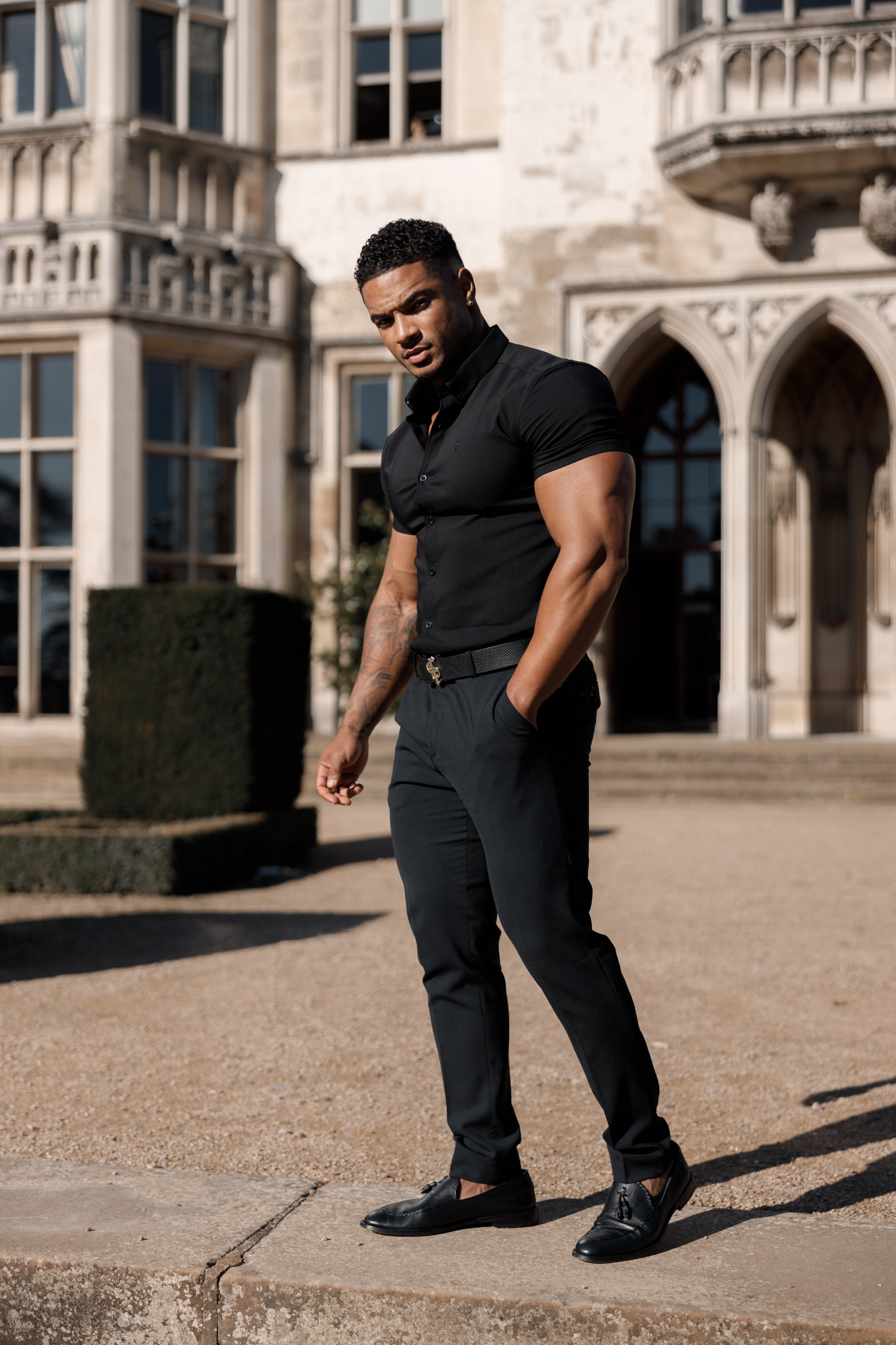 Super Slim Scuba Black Short Sleeve Stretch - FS830