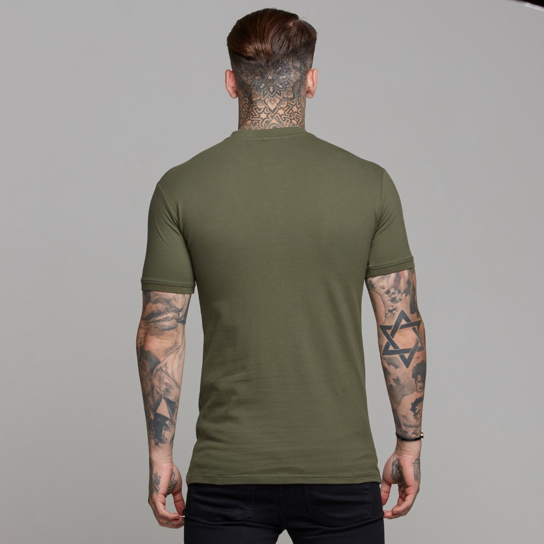 Classic Khaki Grandad Polo Shirt - FSH294