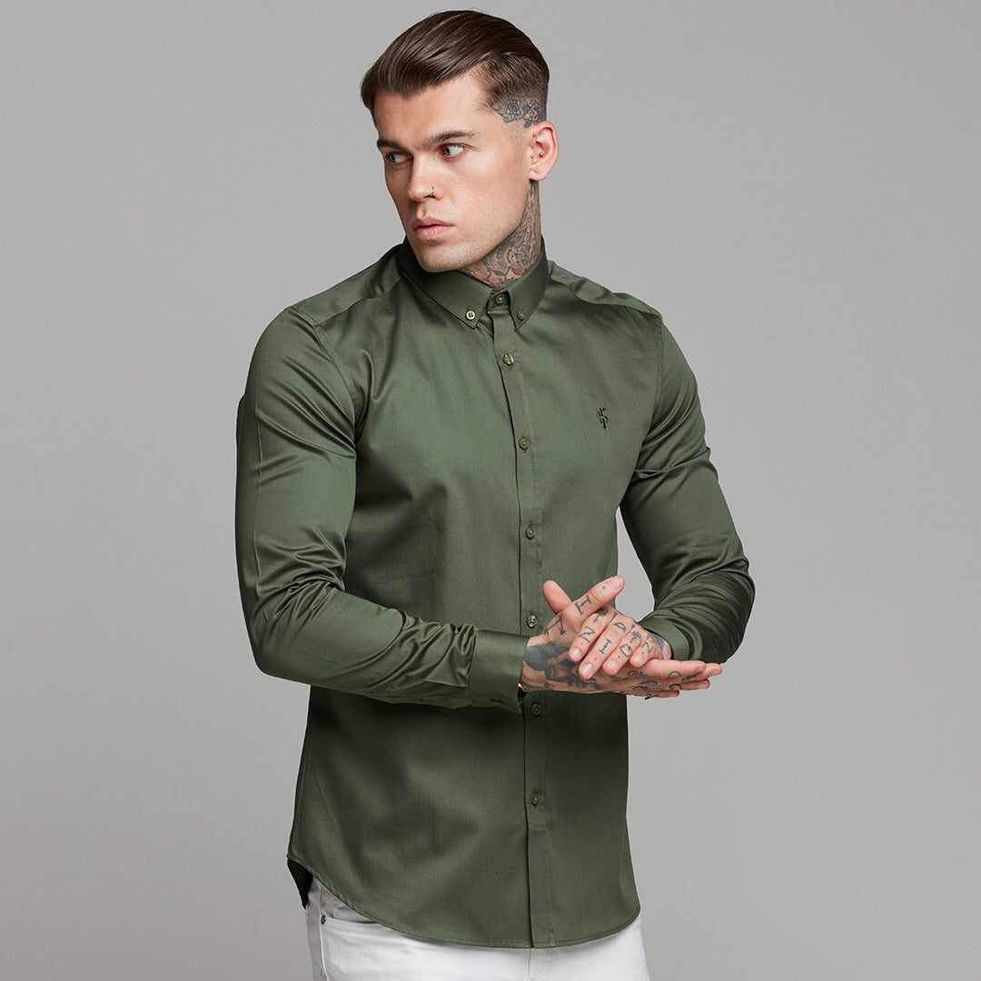 Classic Button Down Khaki Luxe Egyptian Cotton - FS501 (LAST CHANCE)
