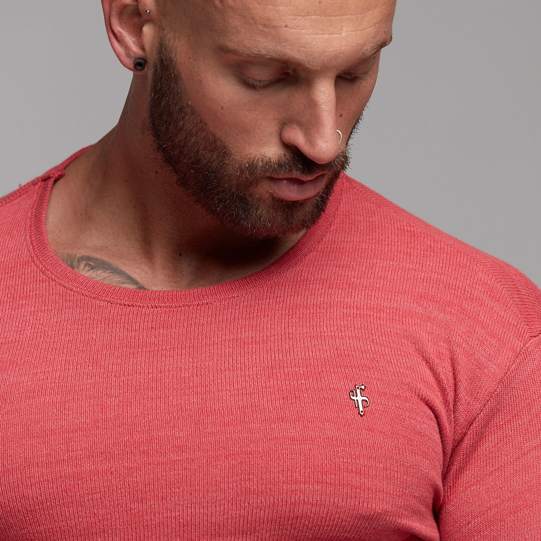 Classic Red Marl Super Slim Jumper - FSH231