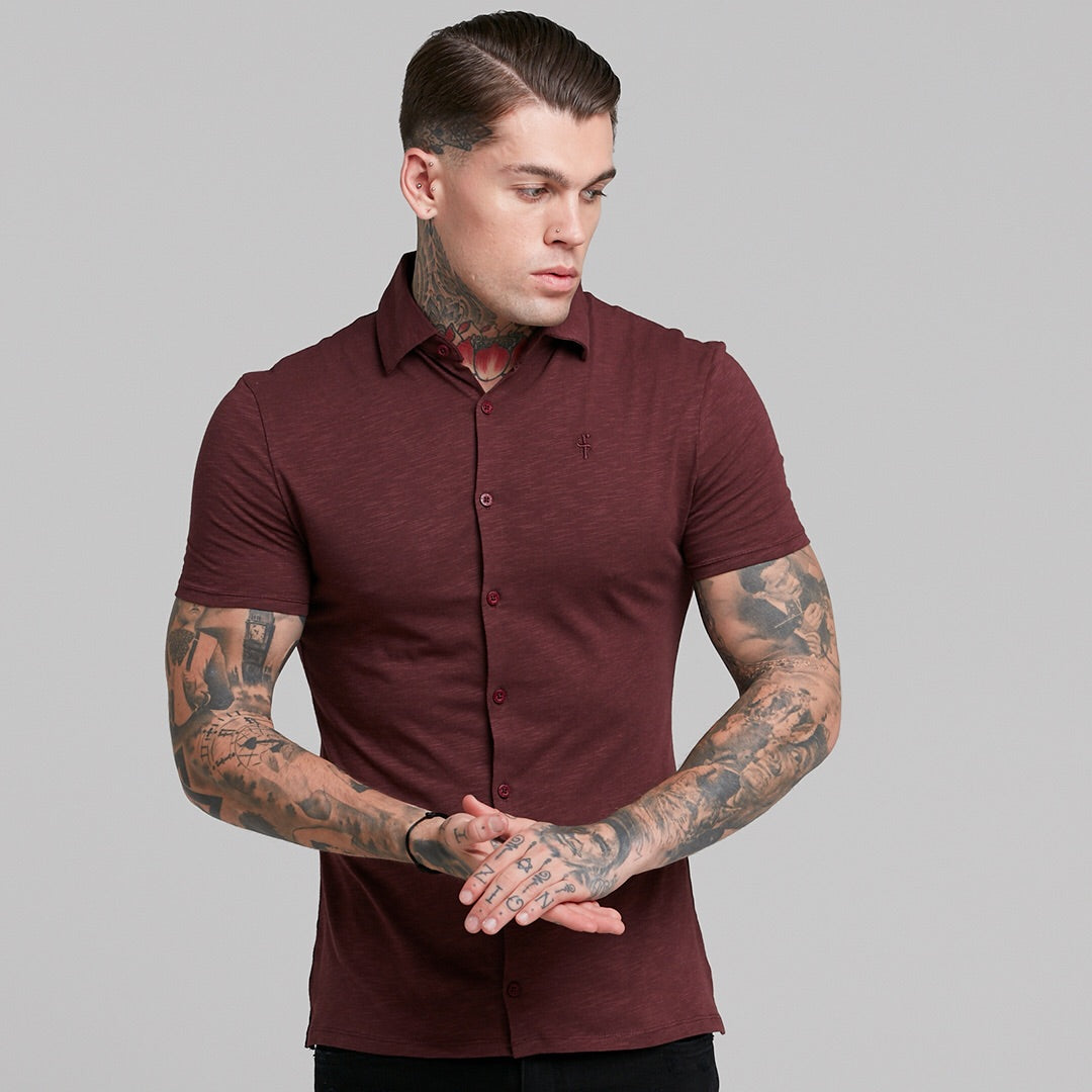 Burgundy Jersey Short Sleeve - FSH016 (LAST CHANCE)