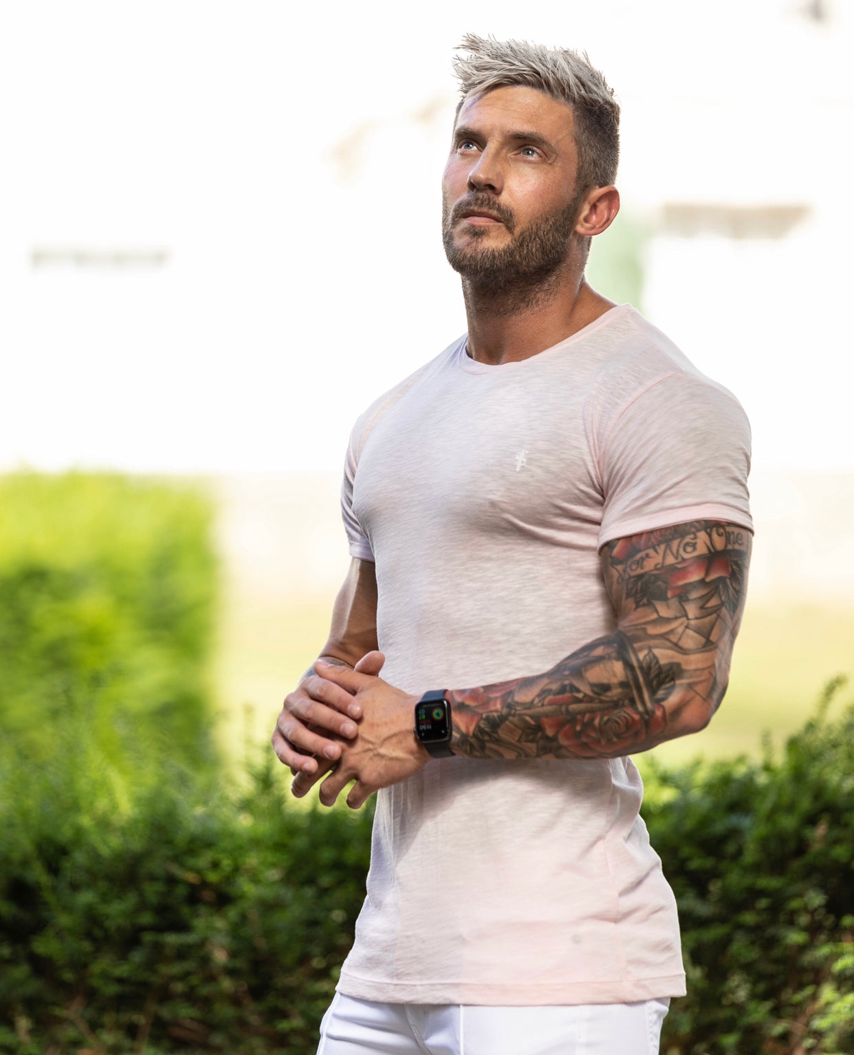 Baby Pink Slub Crew Short Sleeve - FSH686