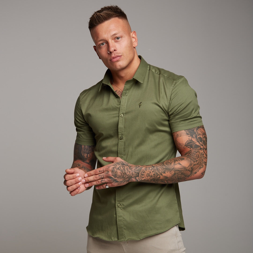 Super Slim Luxe Ultra Stretch Classic Khaki Short Sleeve - FS338