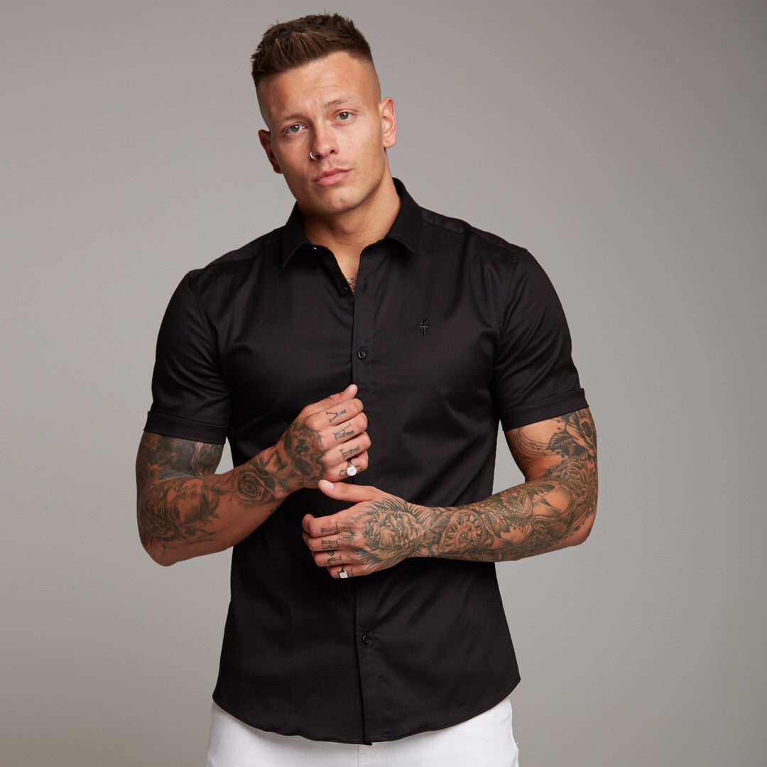 Super Slim Luxe Ultra Stretch Classic Black Short Sleeve - FS227