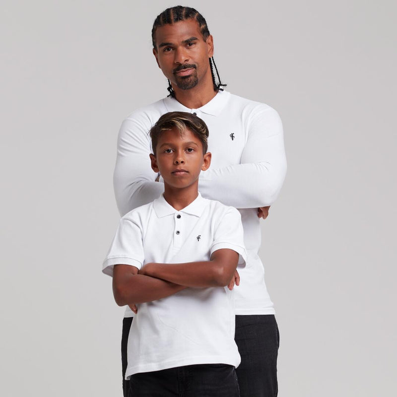 Father Sons Boys Classic White Polo Shirt - FSB021 (LAST CHANCE)