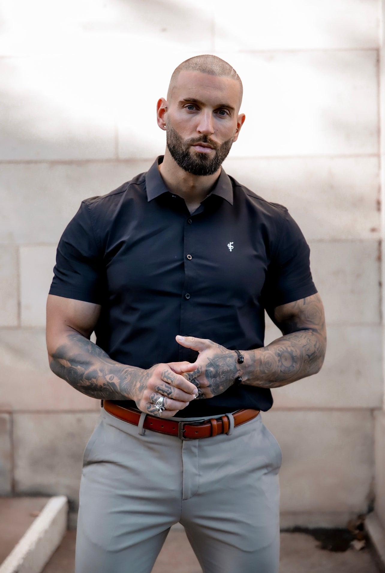 Boxy Stretch Black Short Sleeve - FSBOXY899