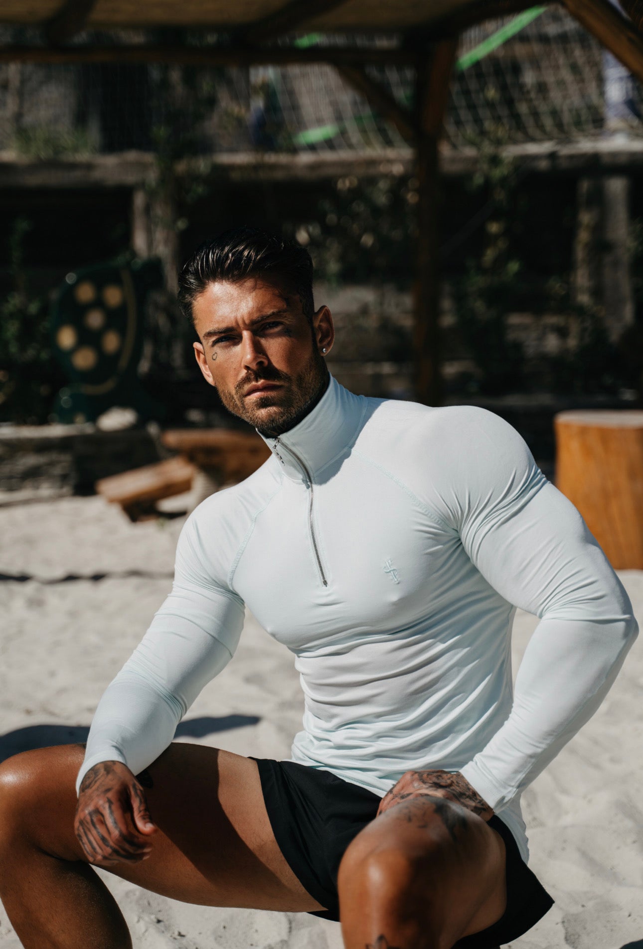 Long Sleeve Mint Half Zip Gym Top - FSH750