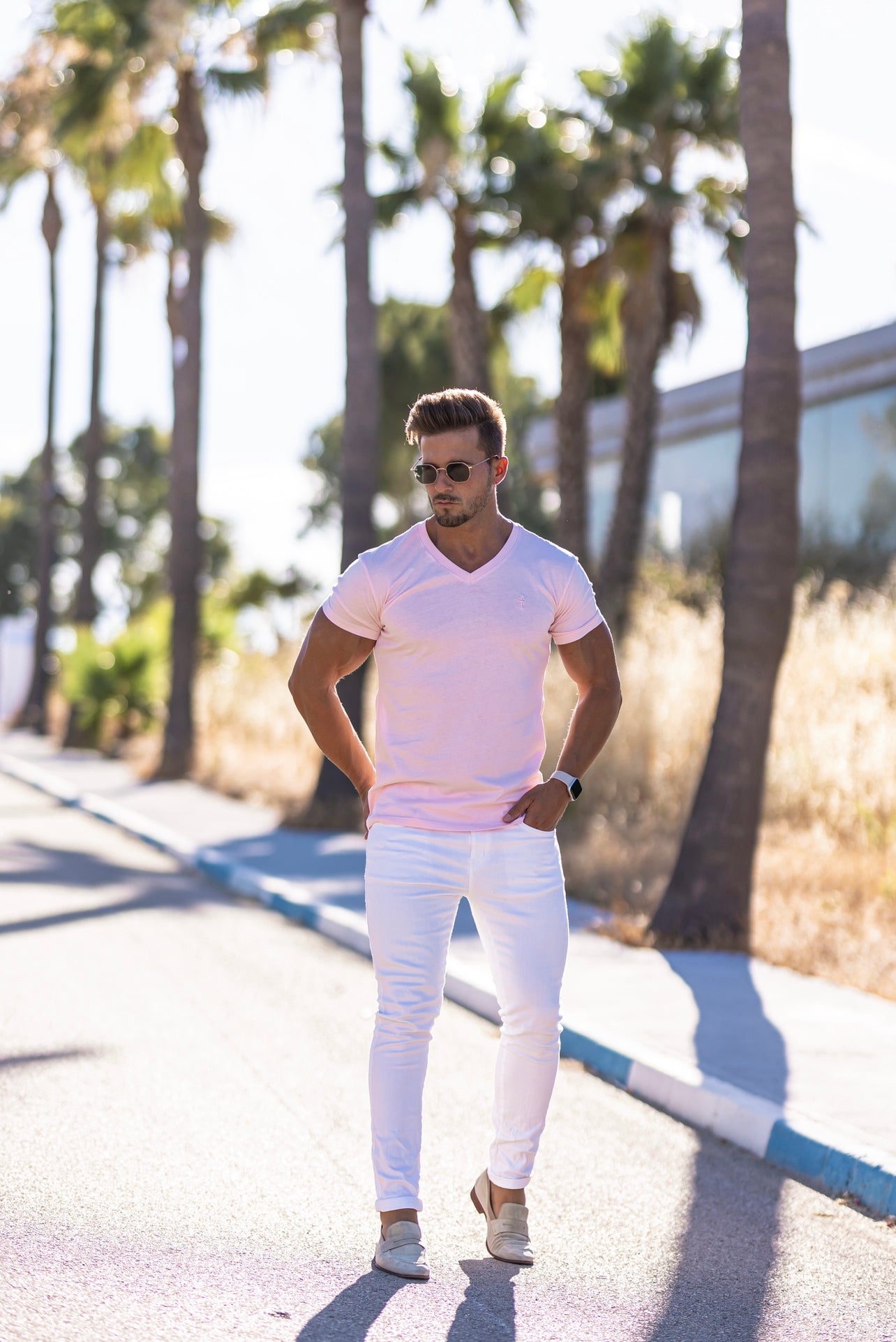 Classic Pink V Neck - FSH743