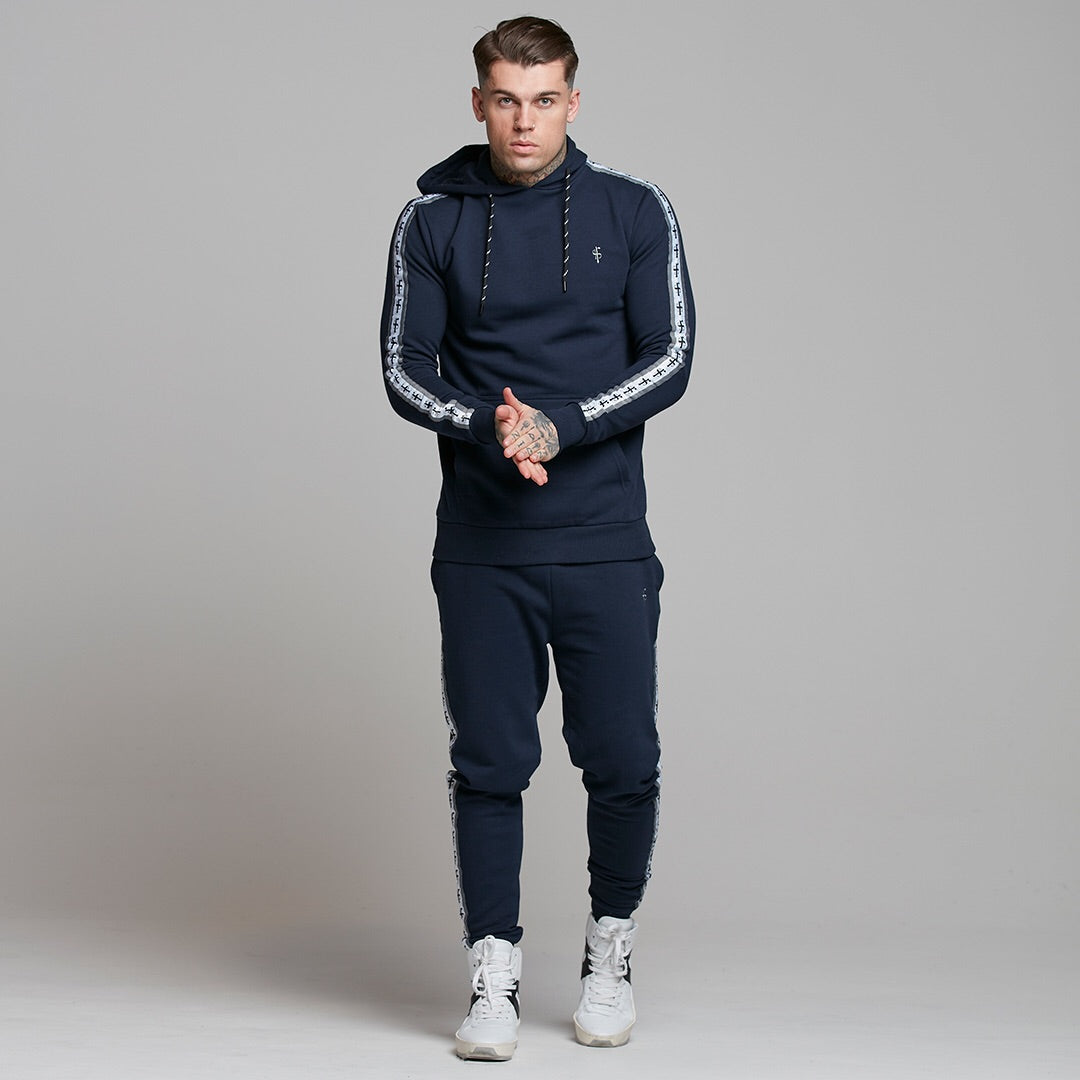 Tapered Navy Hoodie Top - FSM005 (LAST CHANCE)