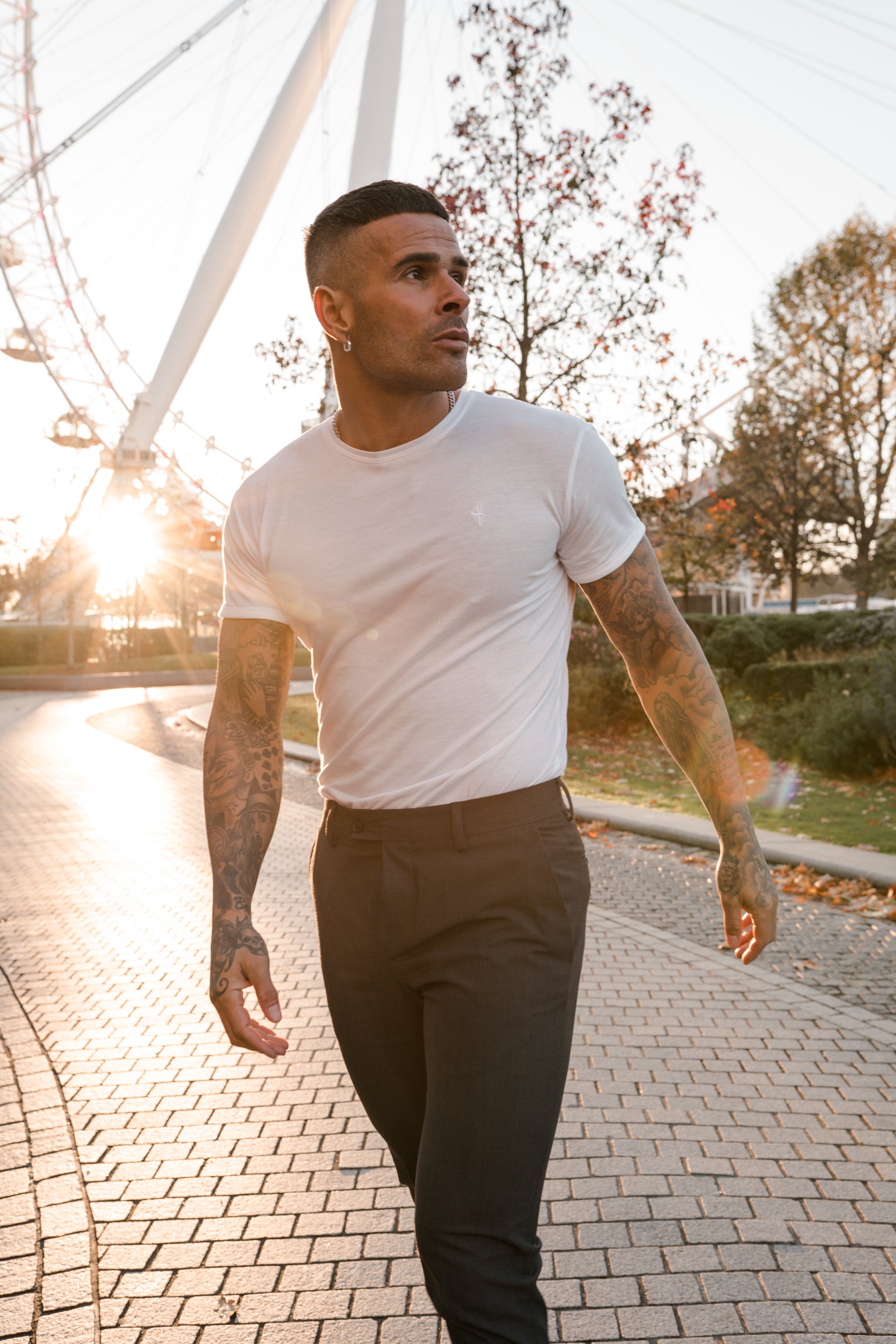 White Bamboo Crew T Shirt - FSH576