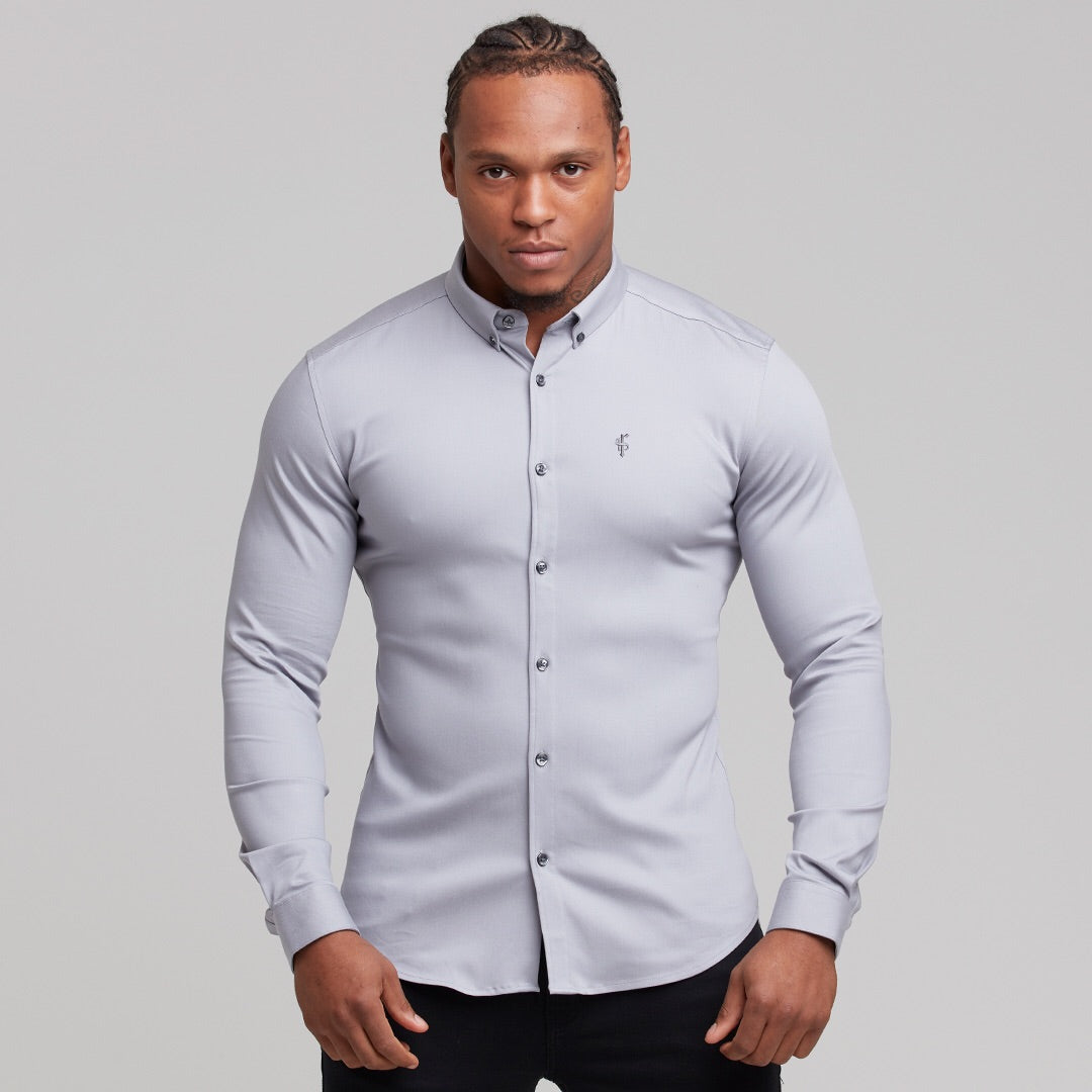 Super Slim Stretch Grey Denim Long Sleeve - FS209