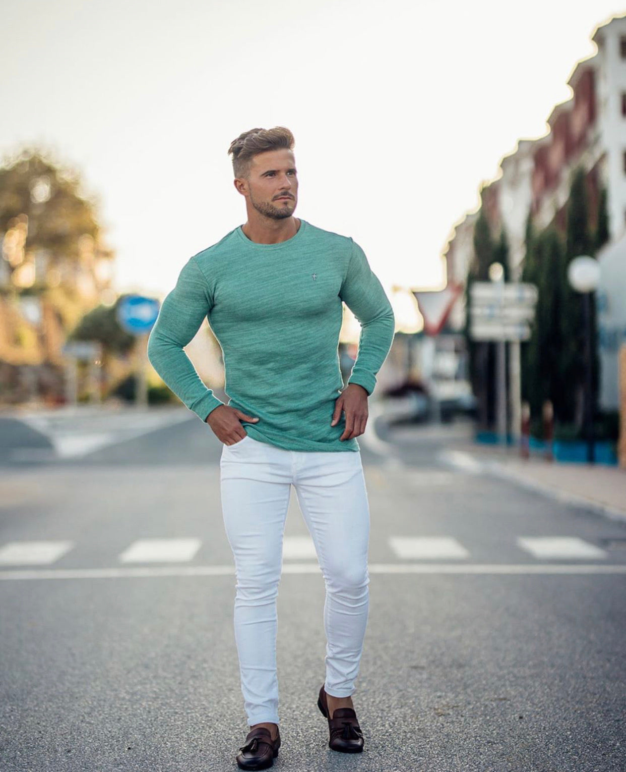 Classic Green Super Slim Jumper - FSH233