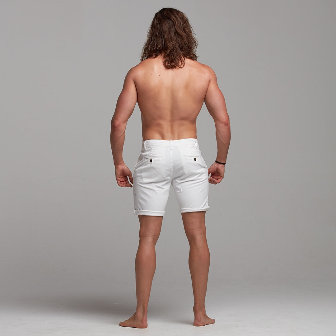 Slim Fit Ecru Chino Shorts - FSH228