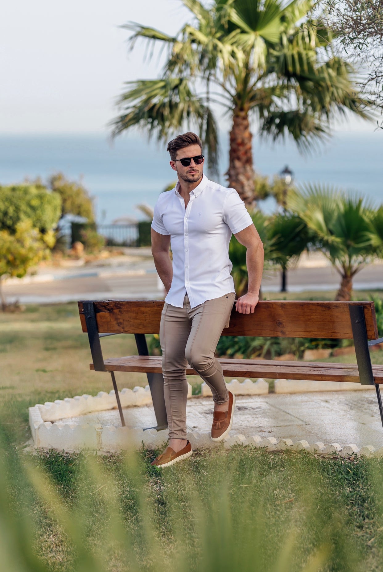 Super Slim Scuba White Short Sleeve Stretch - FS828