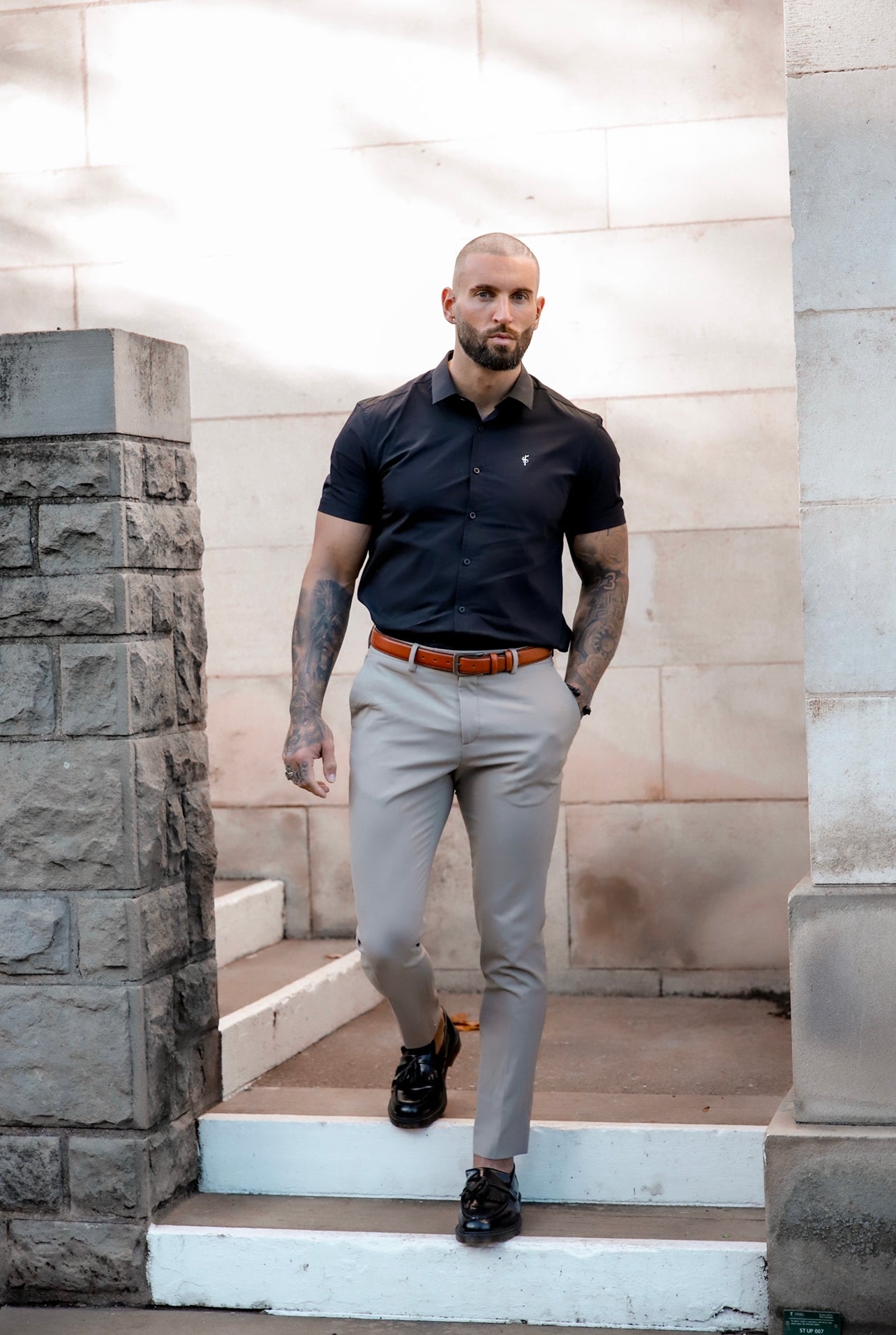 Boxy Stretch Black Short Sleeve - FSBOXY899