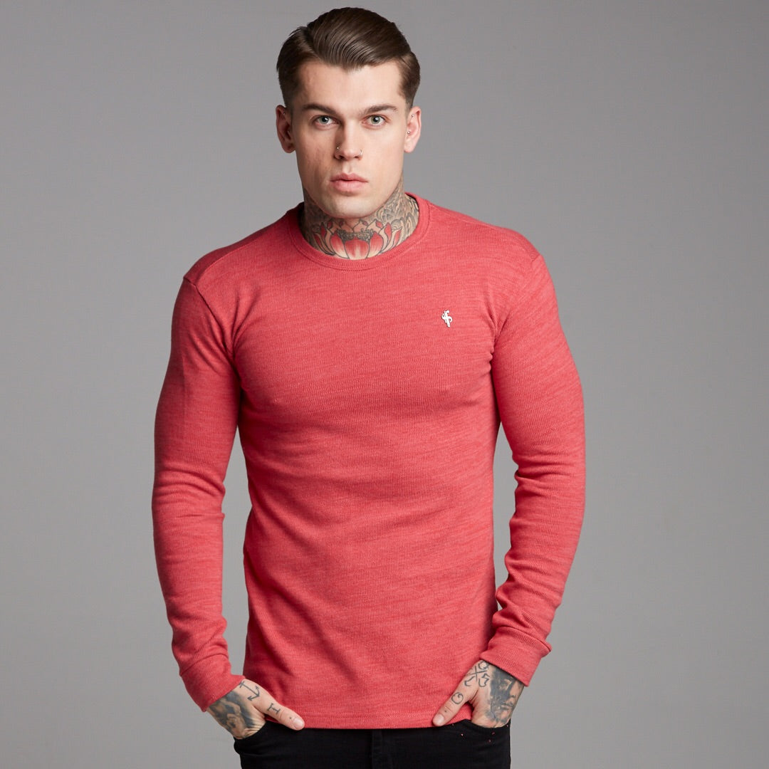 Classic Red Marl Super Slim Jumper - FSH231