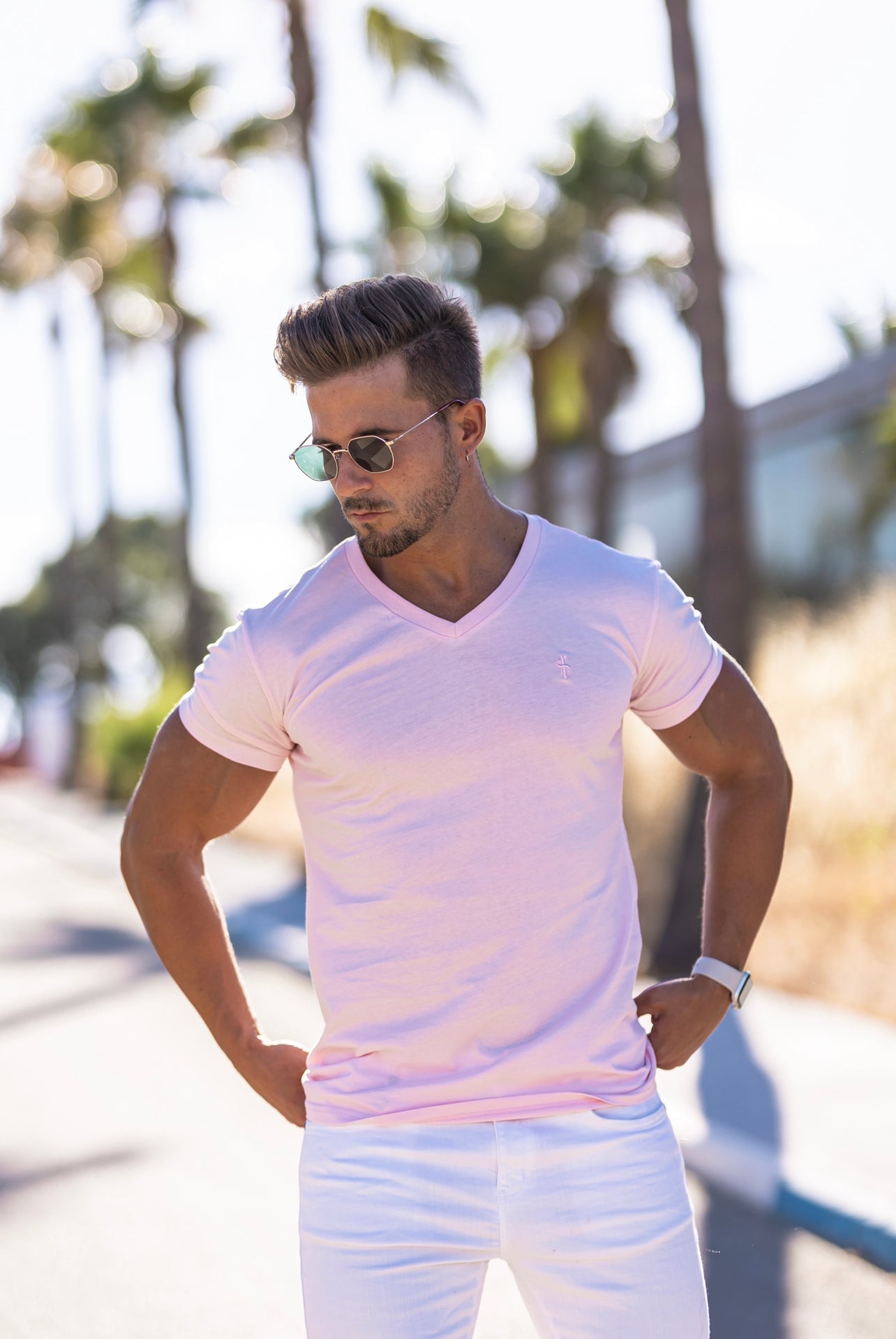 Classic Pink V Neck - FSH743