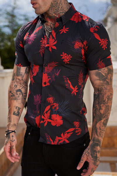 San Francisco 49ers Black Floral Button Up Shirt  Black hawaiian shirt,  Floral button up, Floral button