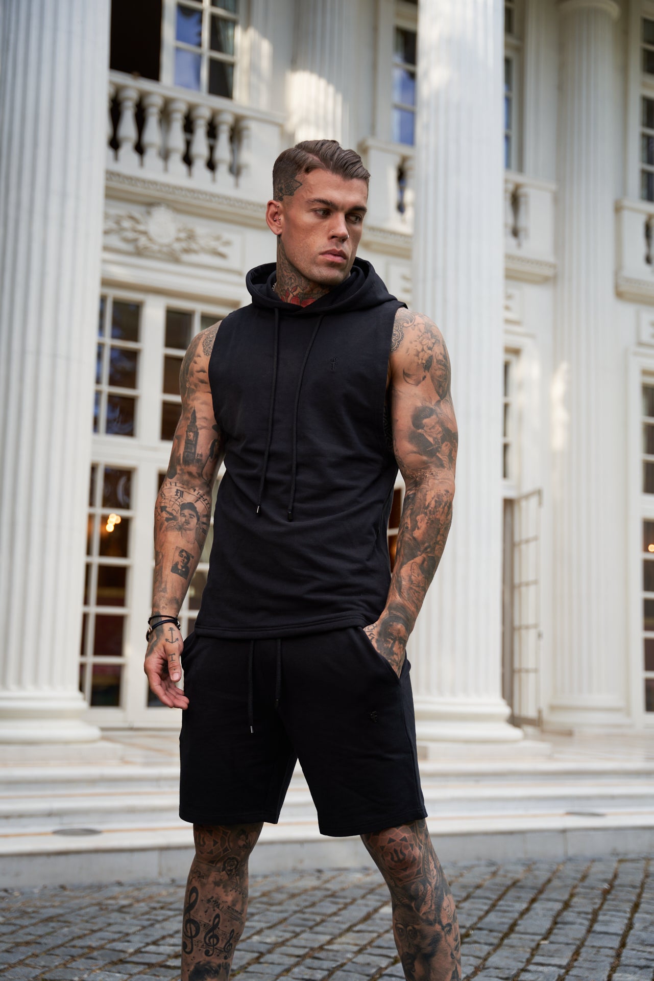 Black Elasticated Shorts - FSJS656