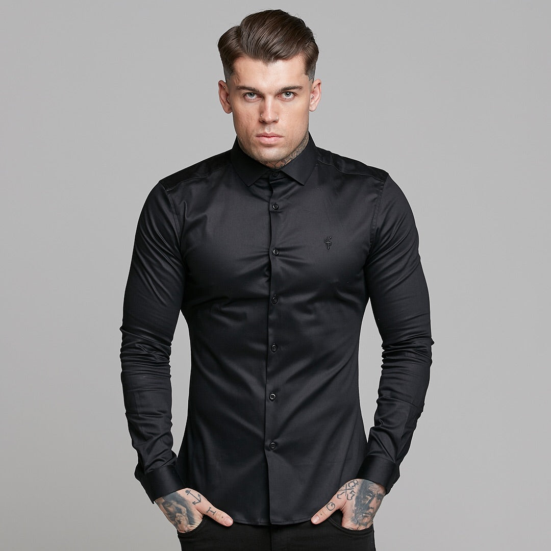 Slim Sateen Classic Black Long Sleeve - FS545