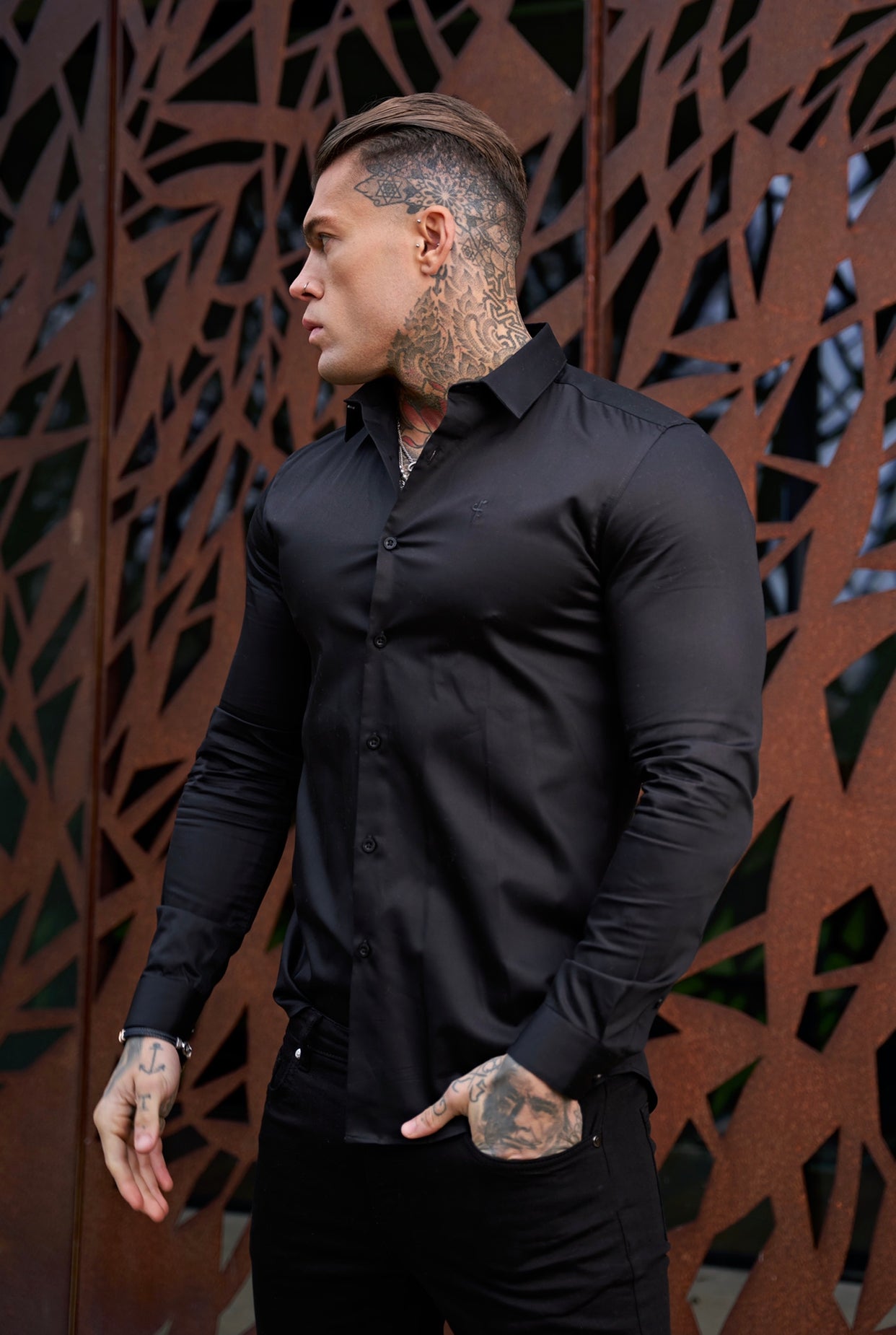 Classic Black Luxe Egyptian Cotton Relaxed Fit - FSR213