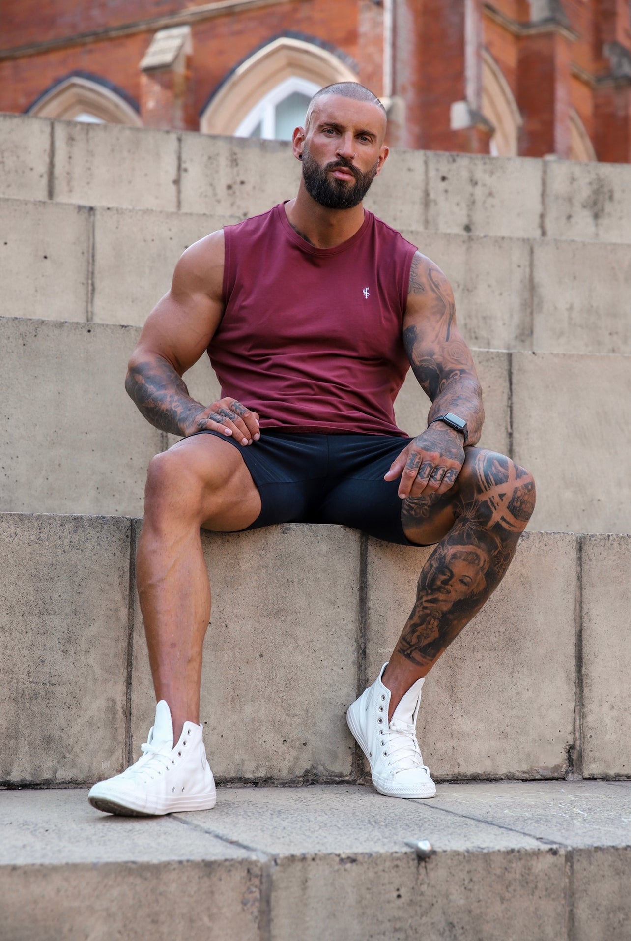 Classic Burgundy Longline Gym Vest - FSH759