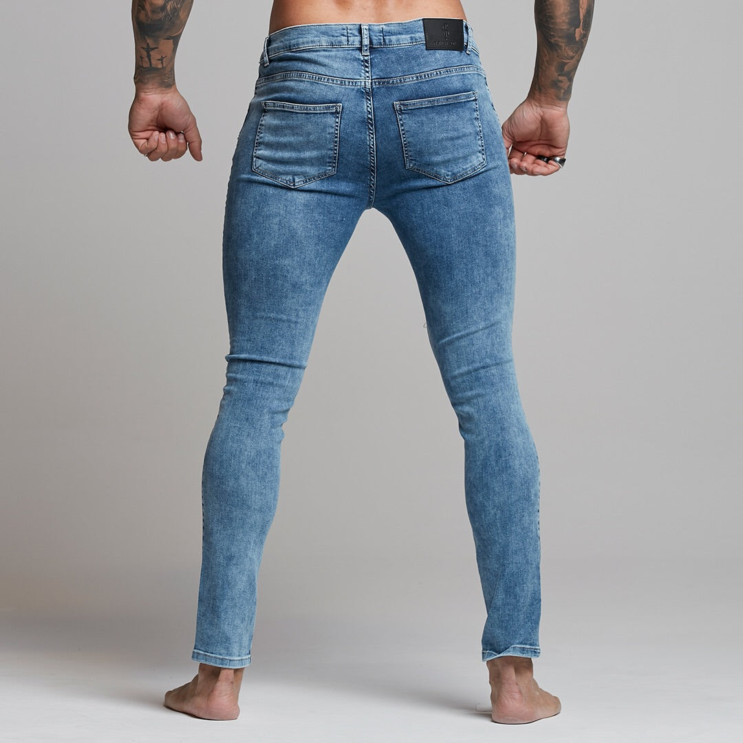 Slim Stretch Blue Acid Wash Jeans - FSH306