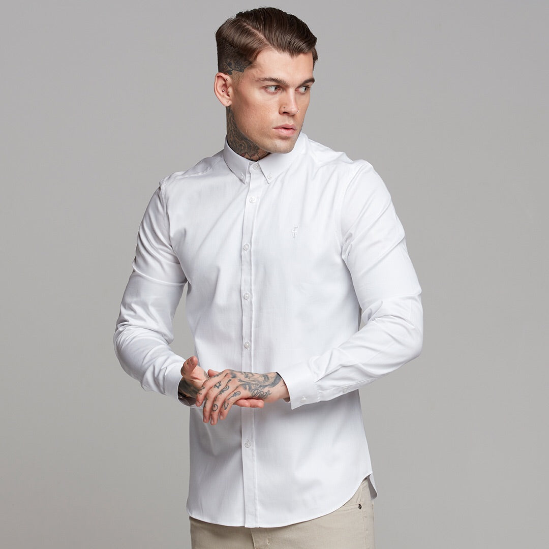 Classic White Luxe Egyptian Cotton Button Down - FS493