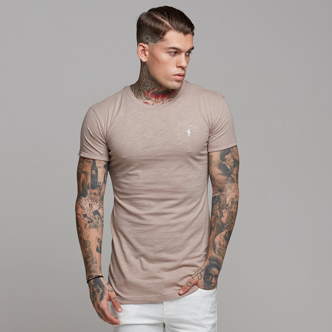 Taupe Slub Crew - FSH261
