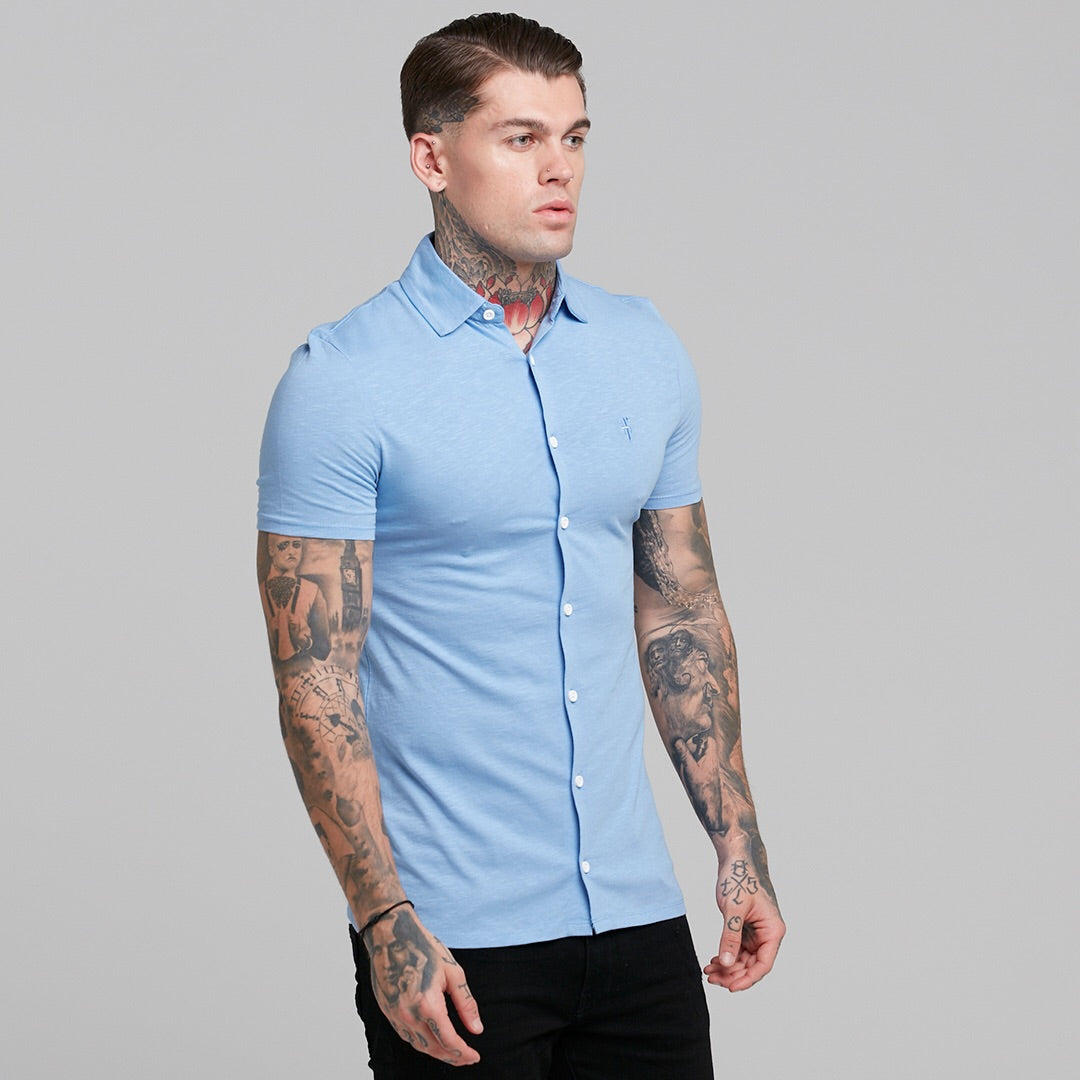 Super Slim Baby Blue Jersey Short Sleeve - FSH015 (LAST CHANCE)