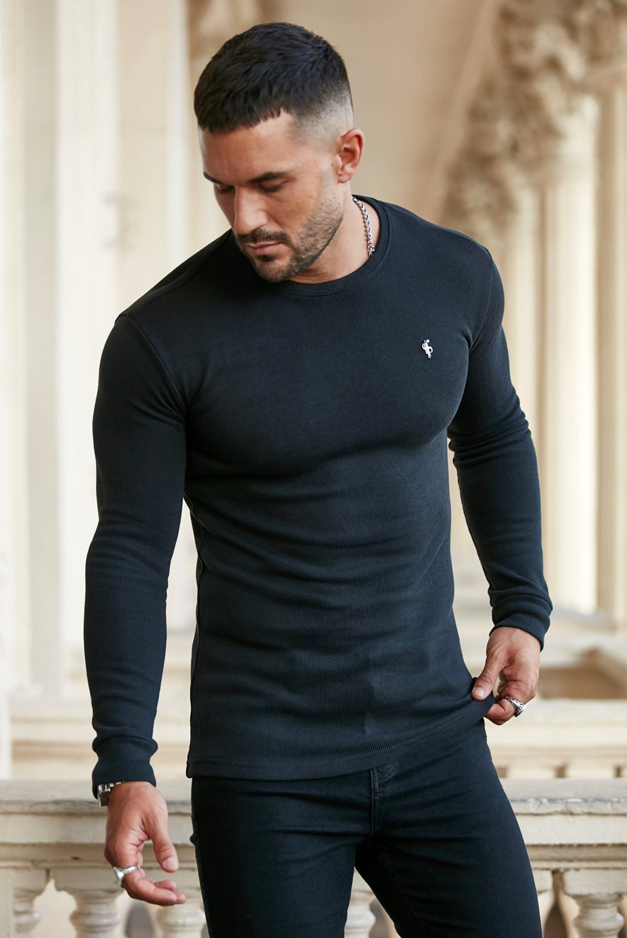 Classic Black Super Slim Jumper - FSH409